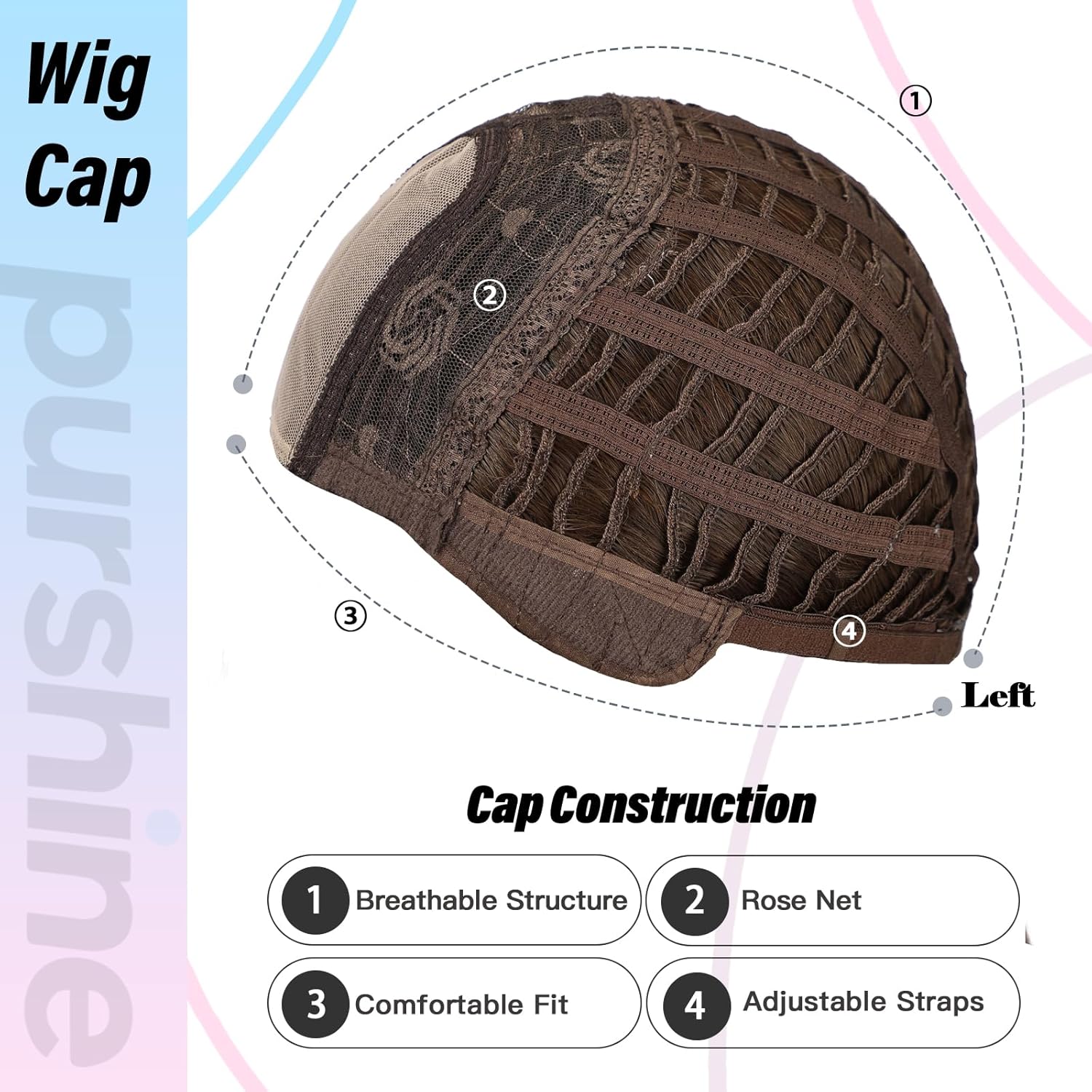 Long Wavy Highlights Brown Wig for Women, Natural-Looking Middle Part Heat Resistant Synthetic Wig for Daily Use - Image 6