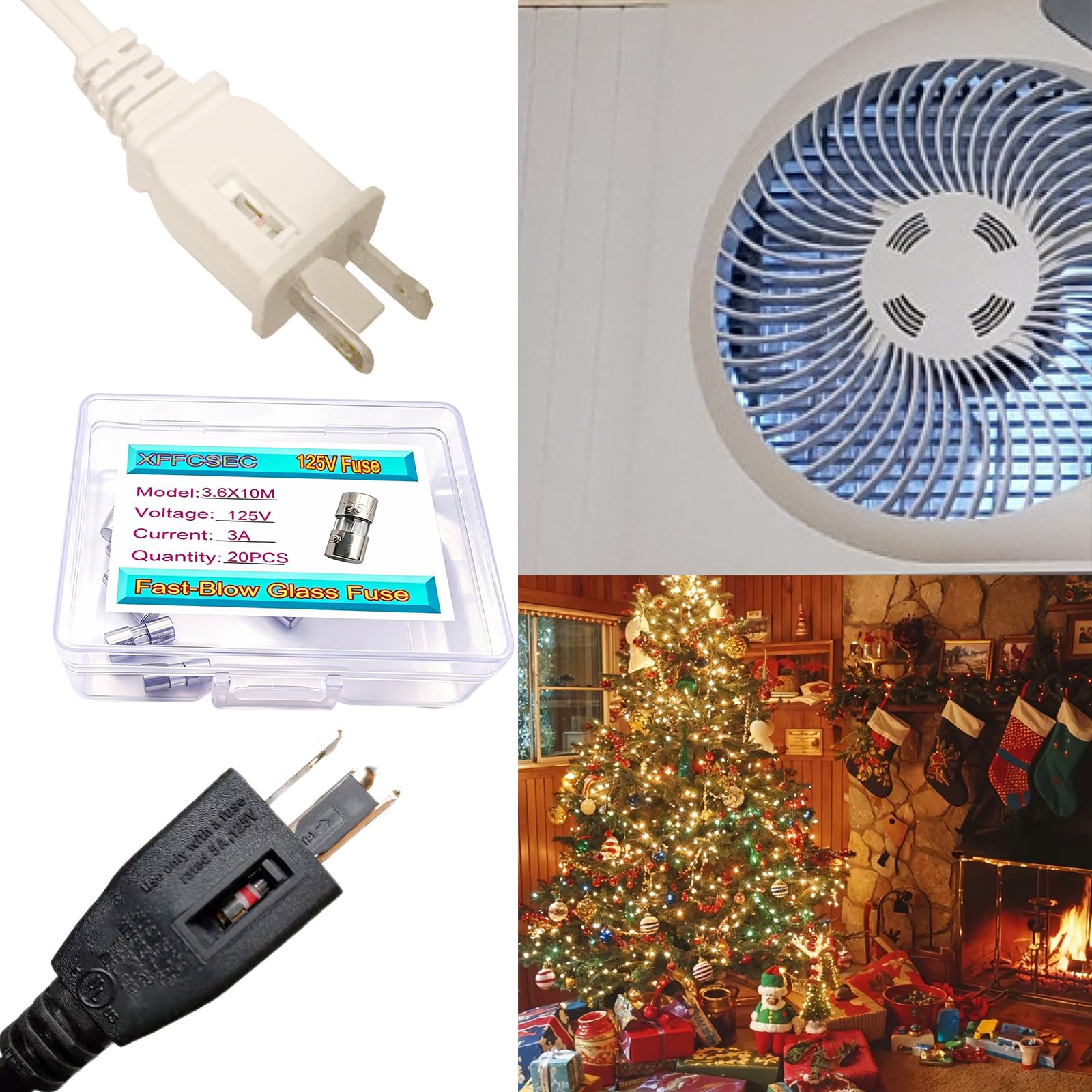 Micro fusibile da 3 A, 3 A, 125 V, 20 pezzi, mini fili di luci di Natale, fusibili di ricambio in vetro per luci LED e mini luci a stringa di spine di sicurezza. Dimensioni fusibile F3AL: 3,6