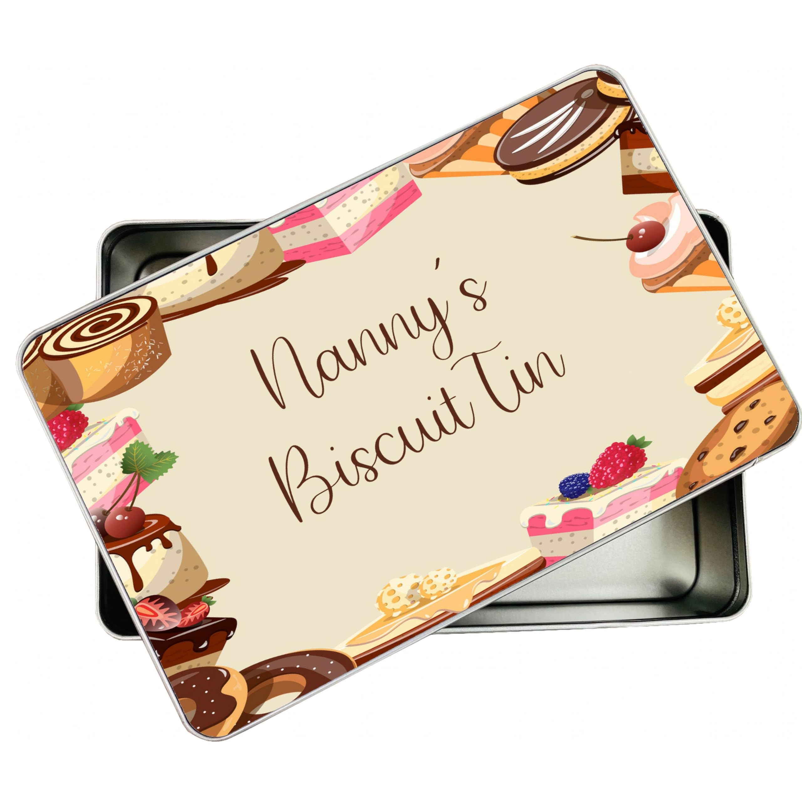allaboutthebump Nanny’s Biscuit Tin – Metal Biscuit & Treat Storage Tin | Nanny Gift for Birthday, Christmas or Mother’s Day | Keepsake Biscuit Box | Handmade in UK