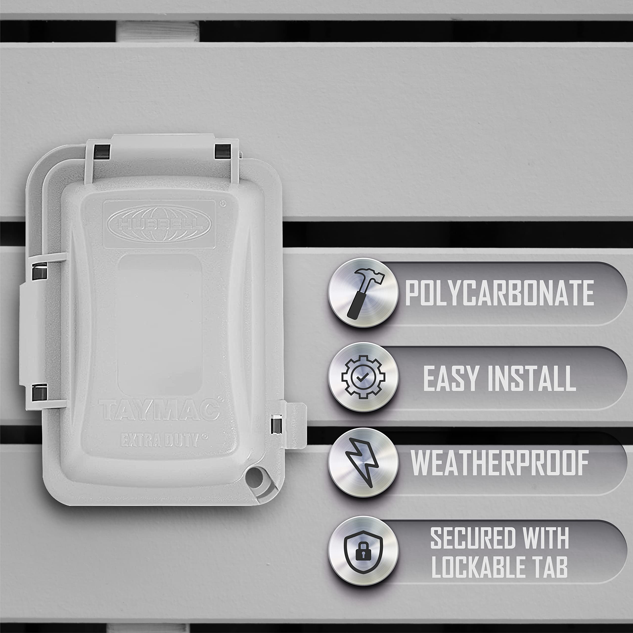 Sigma Electric Gray Duplex Cover – 1-Gang Horizontal Receptacle Cover