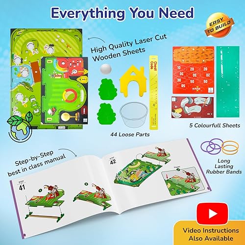 Miniatura 5 de Smartivity Juego de Golf Mini de Mesa para Niños de 6 a 12 años  Construye Tu Propio Campo de Golf  Regalo de Navidad, Cumpleaños para Niños y Niñas