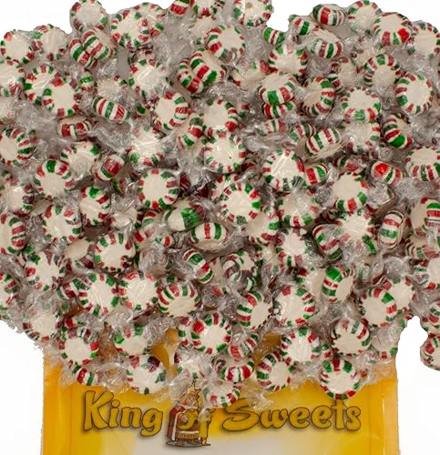 Colombina Red White Green Starlight Menta  2 libras  Dulces envueltos individualmente  Bolsa King of Sweets