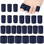 Blulu 24 Pieces Toe Tubes 0.98 Inches Cushion Tube Corn Pads for Toes Sleeves Soft Gel Protectors for Cushions Corns Blisters Calluses 3 Size(Navy Blue,Assorted Sizes)