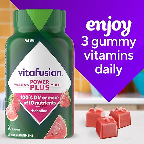 Miniatura 7 de vitafusion Power Plus - Gomitas multivitamínicas para mujer, 100% valor diario o más de 10 nutrientes, ayudan a apoyar los nervios, el metabolismo