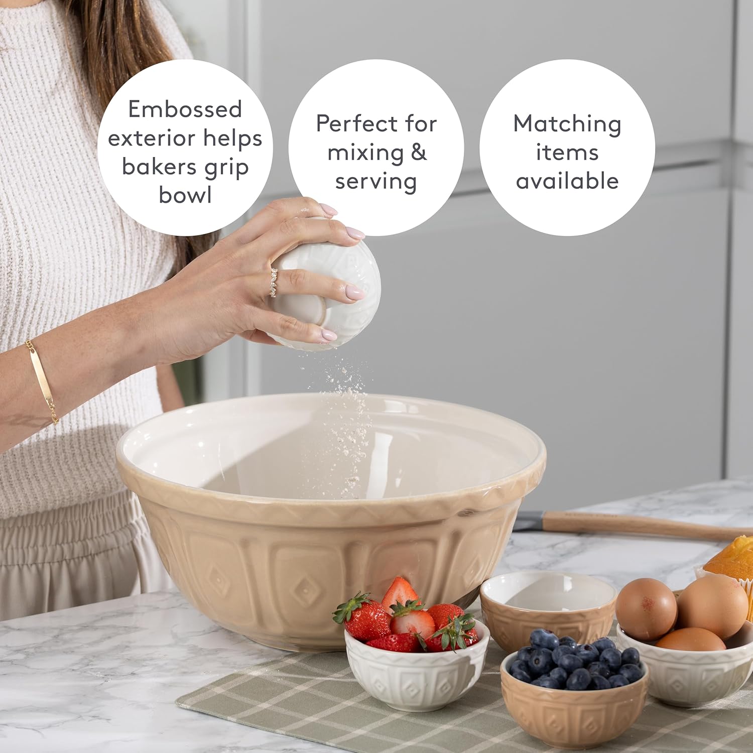 Mason Cash Cane Collection S12 (4.25 Qt) Mixing Bowl 4.25 Quart