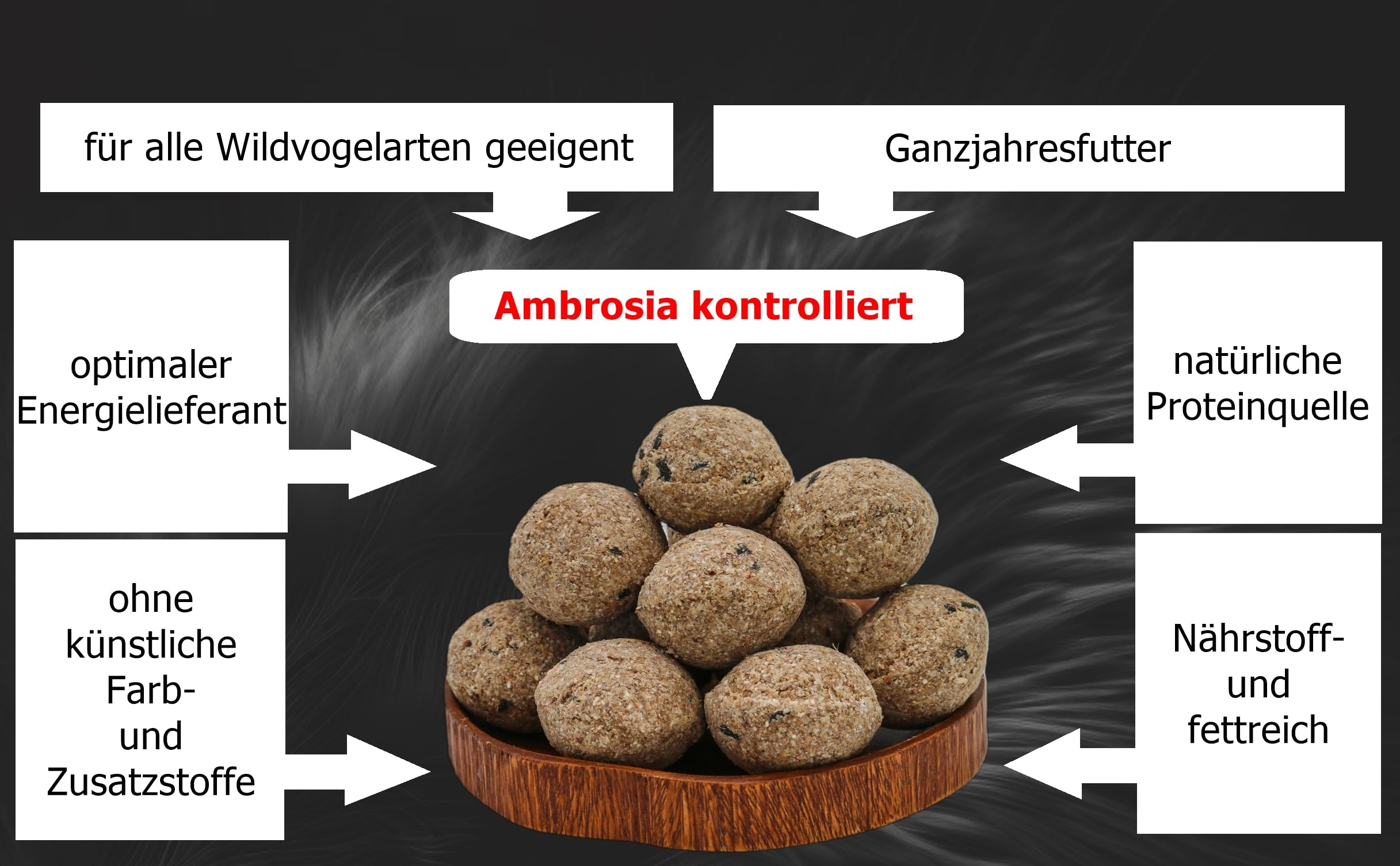 Anhaltiner Meisenknödel 100 Stück ohne Netz mit Insekten Vogelfutter Wildvogelfutter Meisenfutter eigene Produktion in Deutschland hergestellt