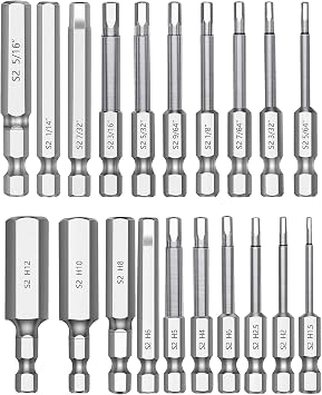 MulWark Hex Head Allen Wrench Drill Bit Set 20PC (10pc Metric & 10pc SAE) & 5 Spring-Loaded Automatic Steel Center Hole Punch