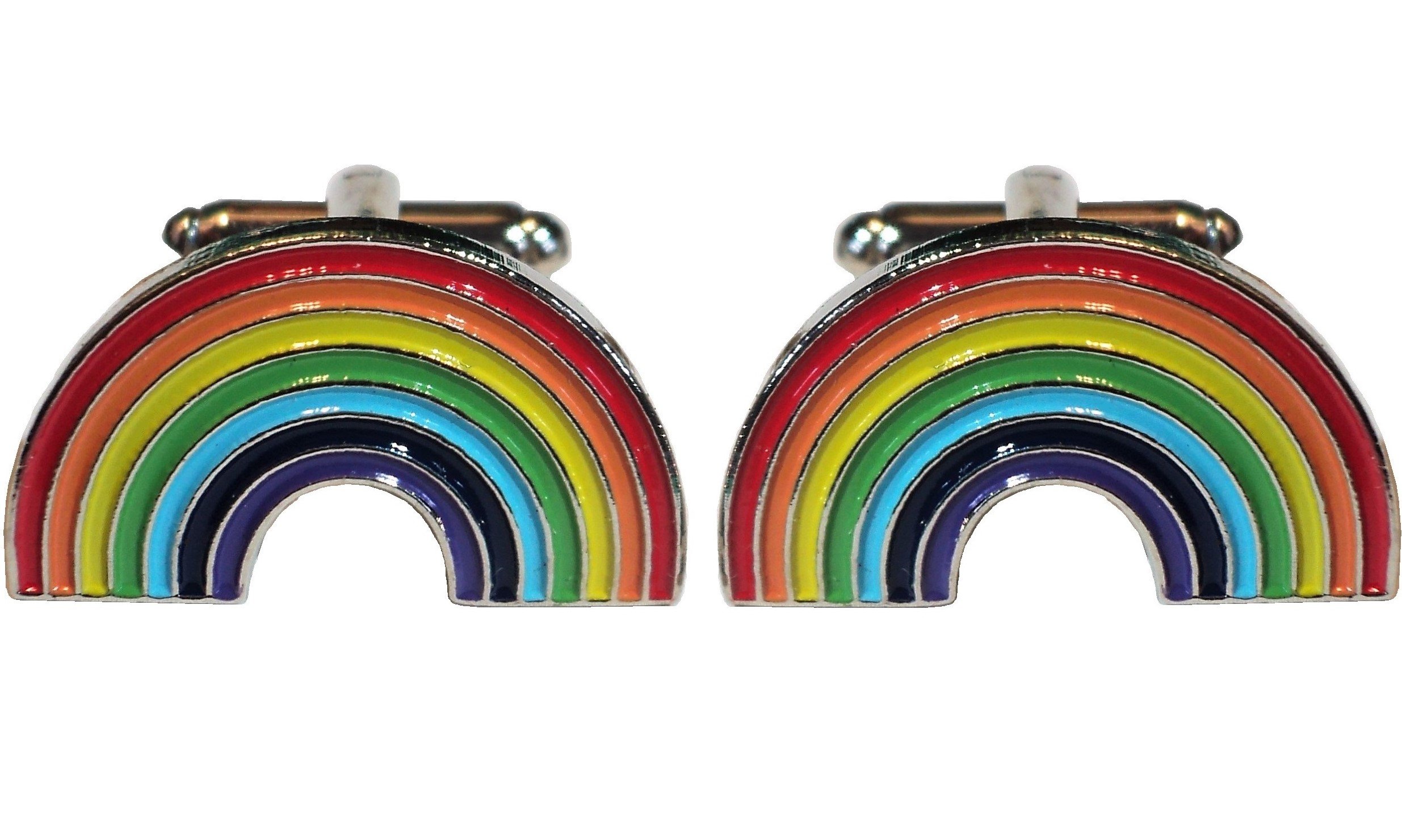 B4B LGBT Rainbow Pride Lesbian Gay Bisexual Transgender Metal Enamel Cufflinks