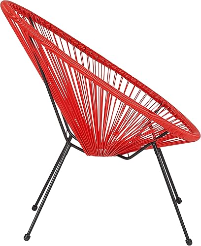 Miniatura 5 de BizChair Silla de salón elástica Papasan roja