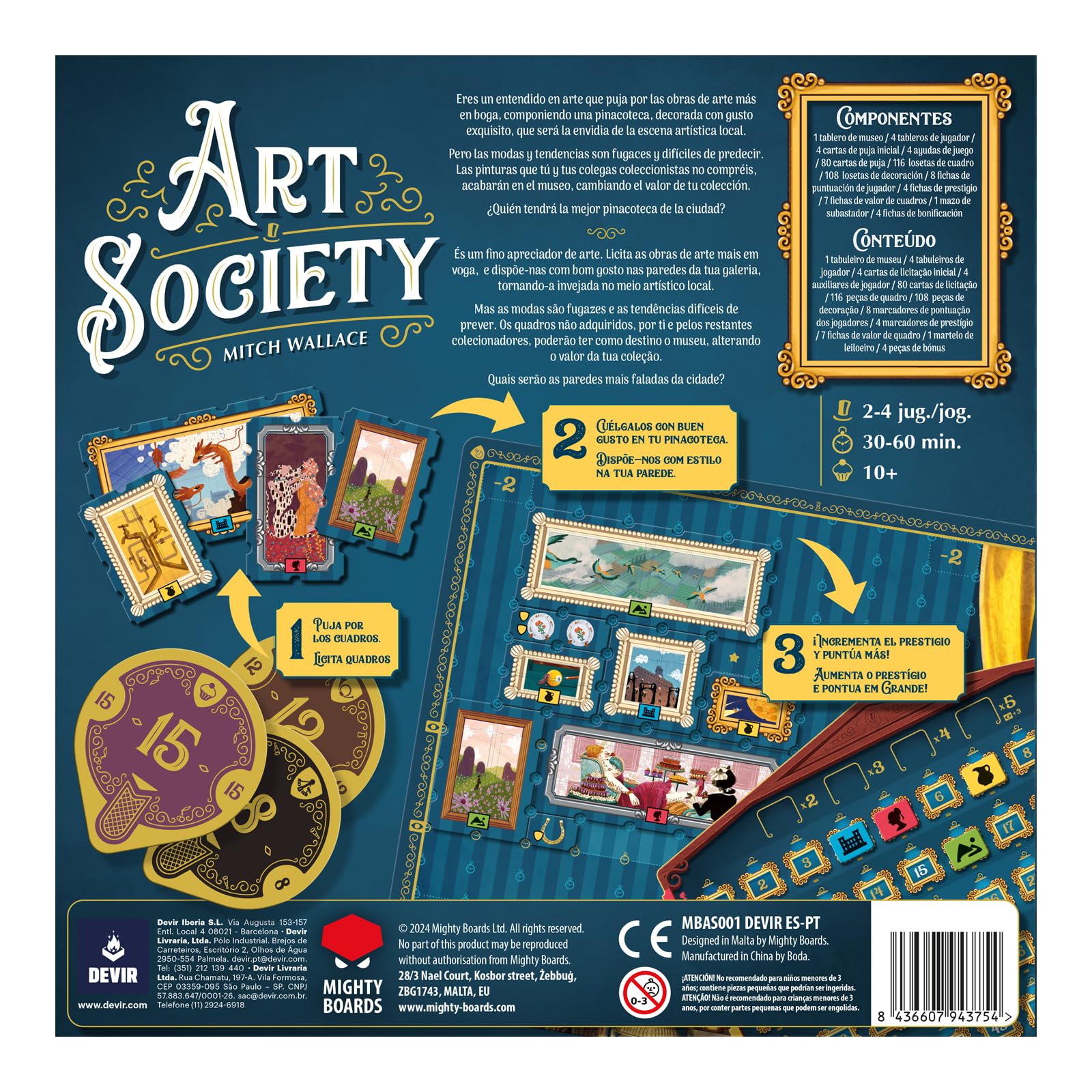 Devir - Art Society, Juego de Mesa, Juego Familiar, Juego de Arte, 10 años (BGARTPS)
