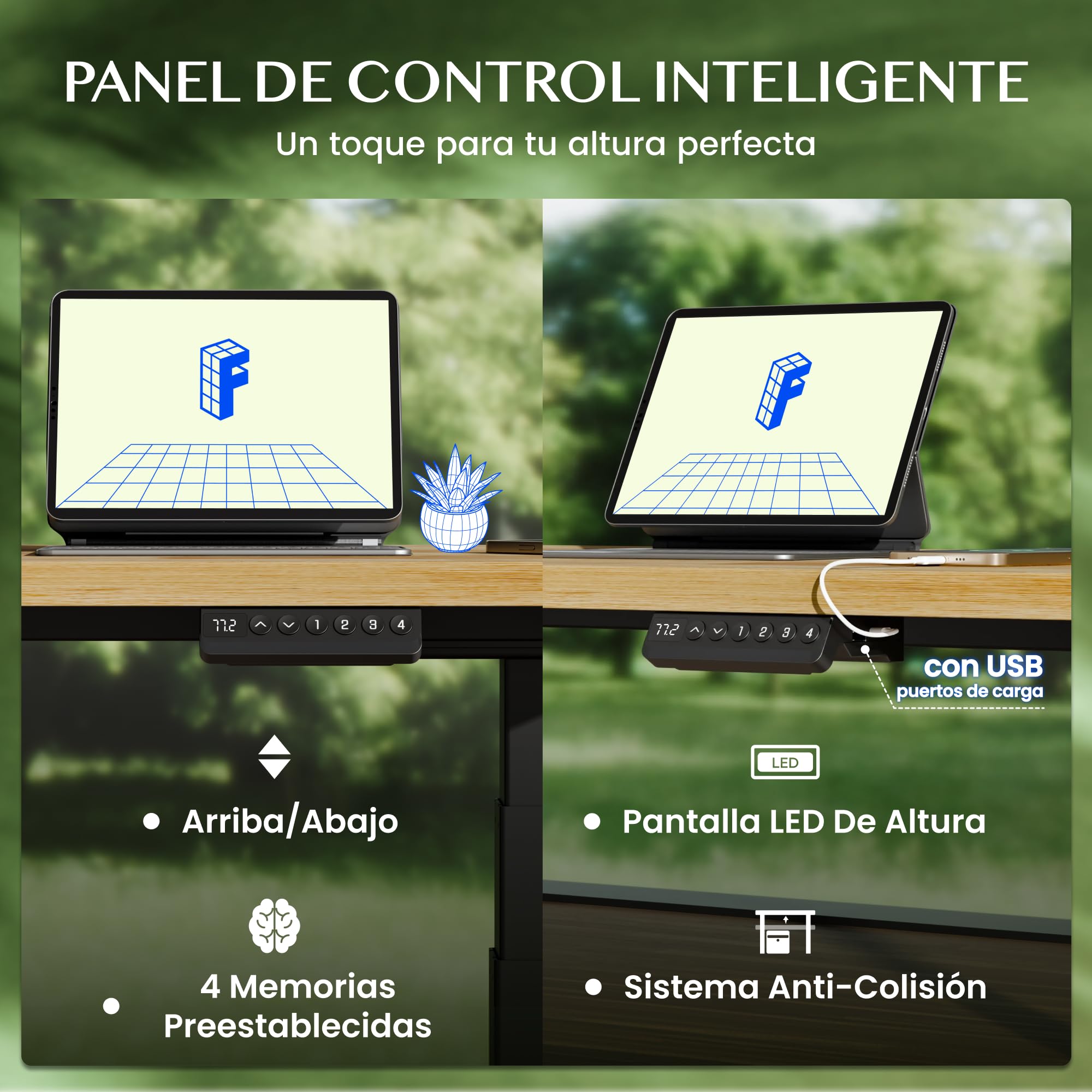 FLEXISPOT Escritorio Elevable 180x80cm Mesa Eléctrico Tablero Roble