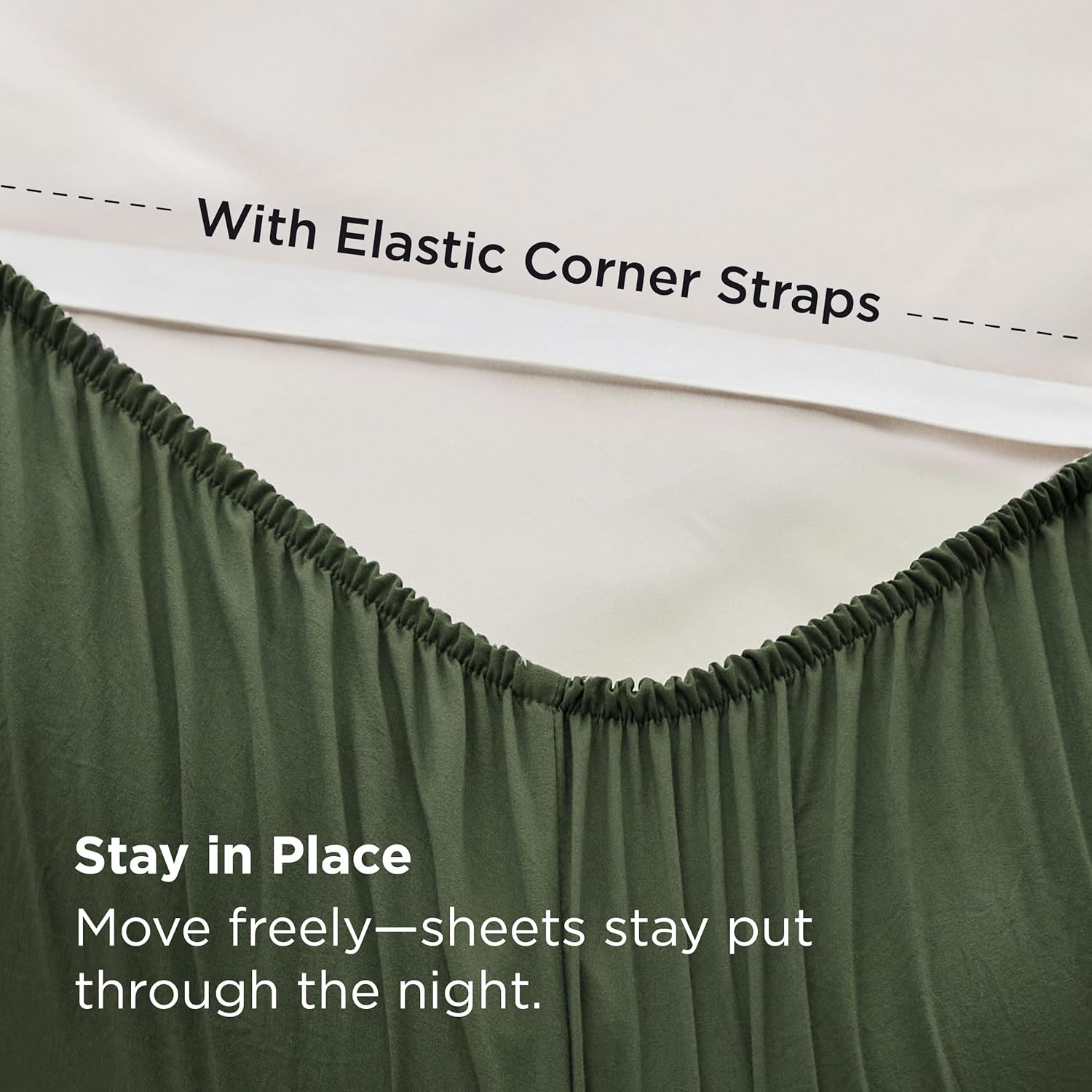 Bedsure Deep Pocket King Sheet Set - 6 Piece, Prewashed Ultra-Soft King Size Sheets Set, Fits Mattresses Up to 18 Inches Thick, Breathable & Secure Fit, Hotel Luxury Bedding, Olive Green - Image 5