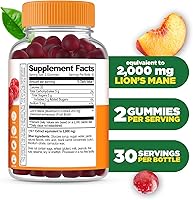 Vista 2 de Lifeable Gomitas de melena de león para adultos Extracto de hongo de melena de león de gran sabor Gomitas veganas, kosher, sin OMG Suplemento