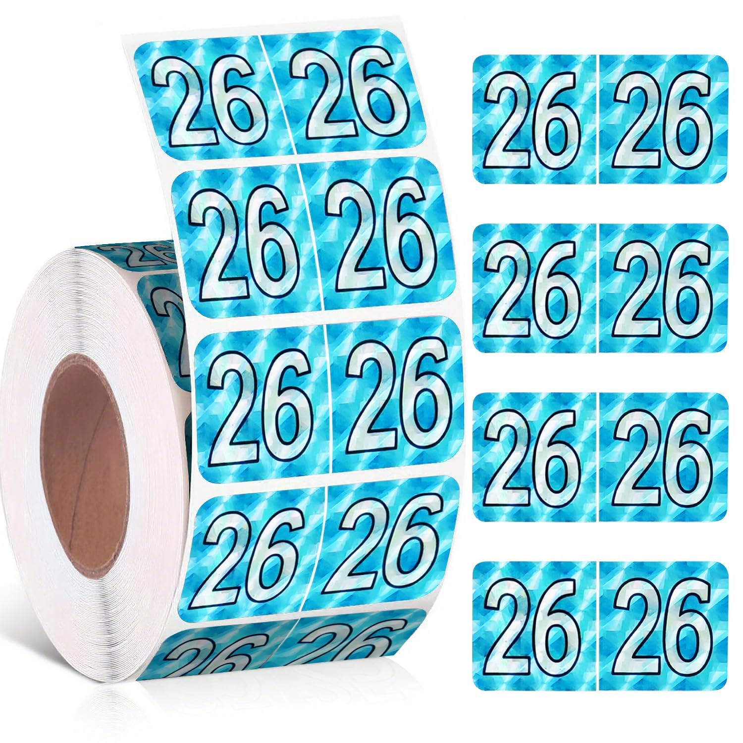 2026 Year Stickers, File Folder Year Labels, Color Coded Year Stickers for End Tab File Folders Office Supplies, 500/Roll, 1 Roll, 3/4" x 1-1/2" (PVC