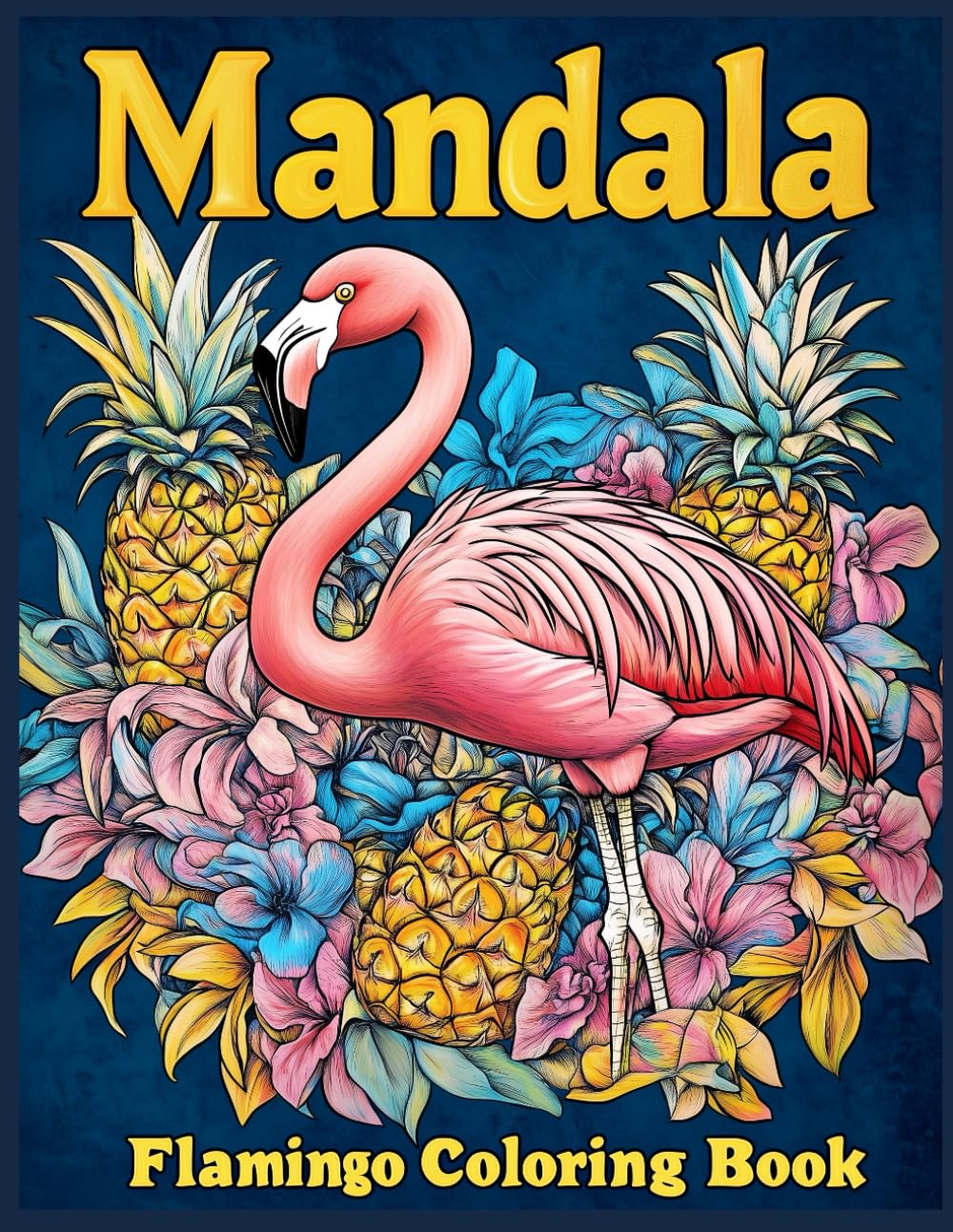 Mandala Flamingo Coloring Book: Flamingo Mandalas Pineapples, Tropical Stress Relief Coloring Pages for Adults and Teens