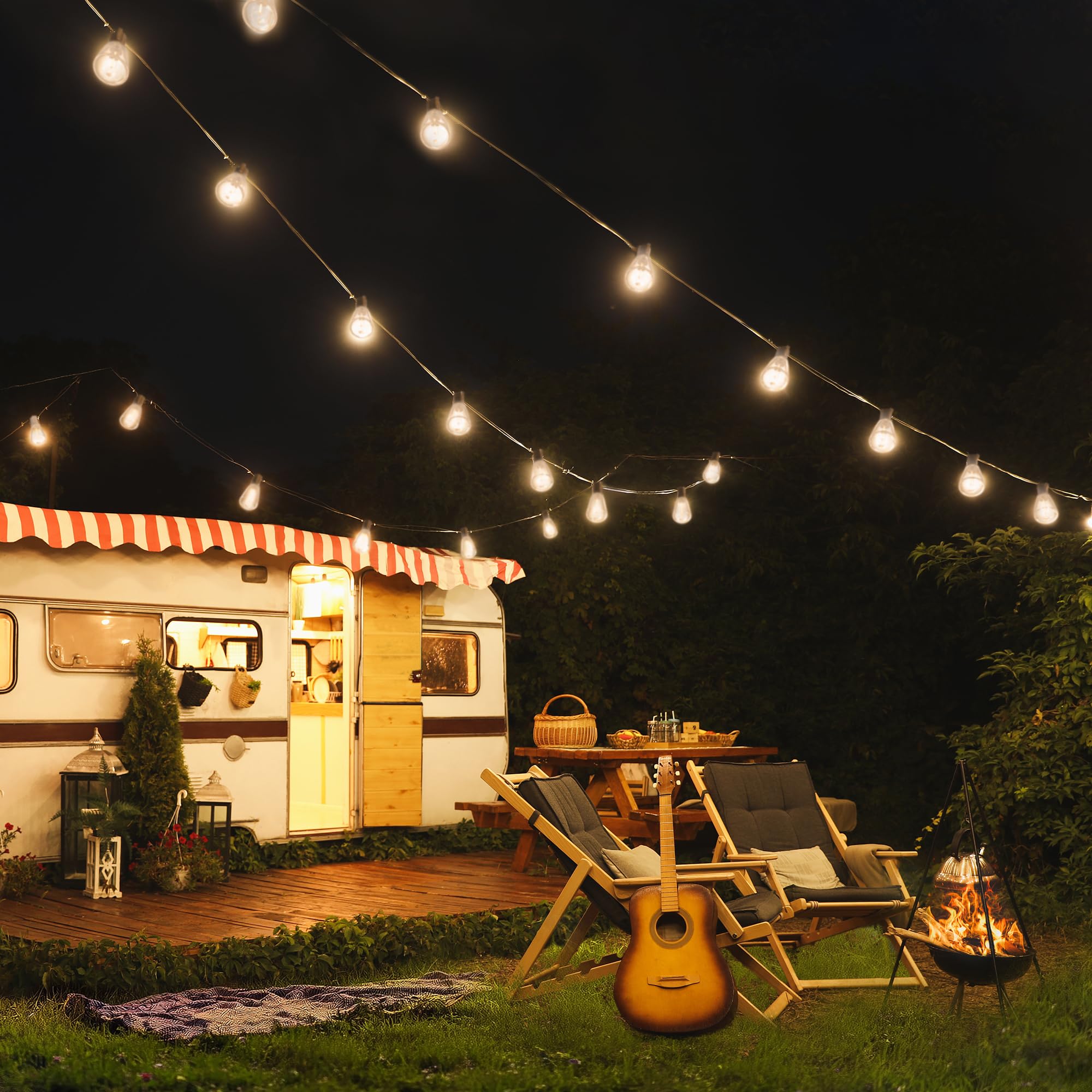 BLIATLUS Guirnalda de luces solares de 25 pies para exteriores, impermeable, con control remoto, 8 + 2 bombillas LED ST38 inastillables para porche, jardín, mercado, bistró, patio, valla