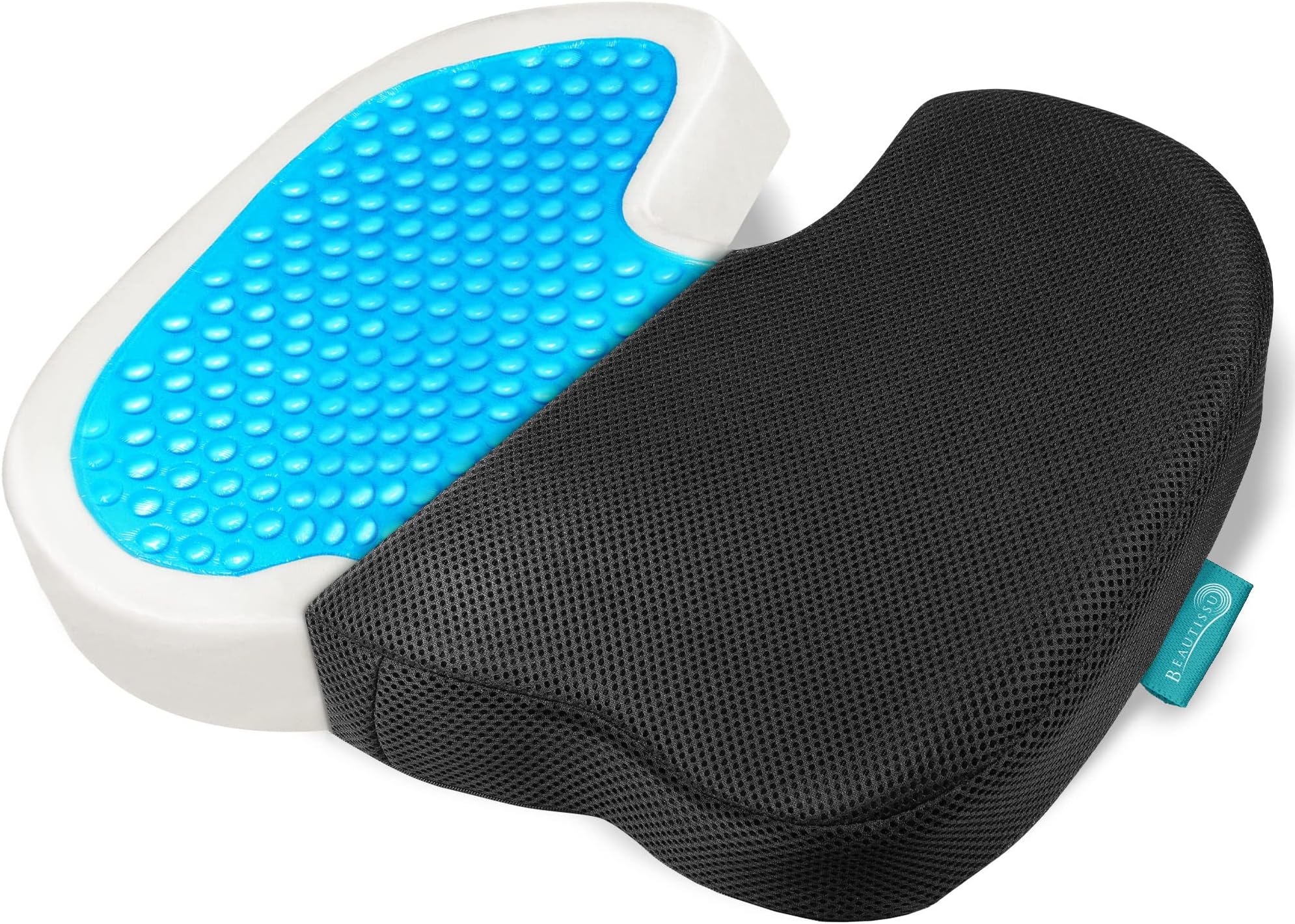 ELONEO Gel-Sitzkissen Mit Memory Foam – Für Büro, Auto & Zuhause, U-förmig, 45x35x7 Cm, Bezug Waschbar