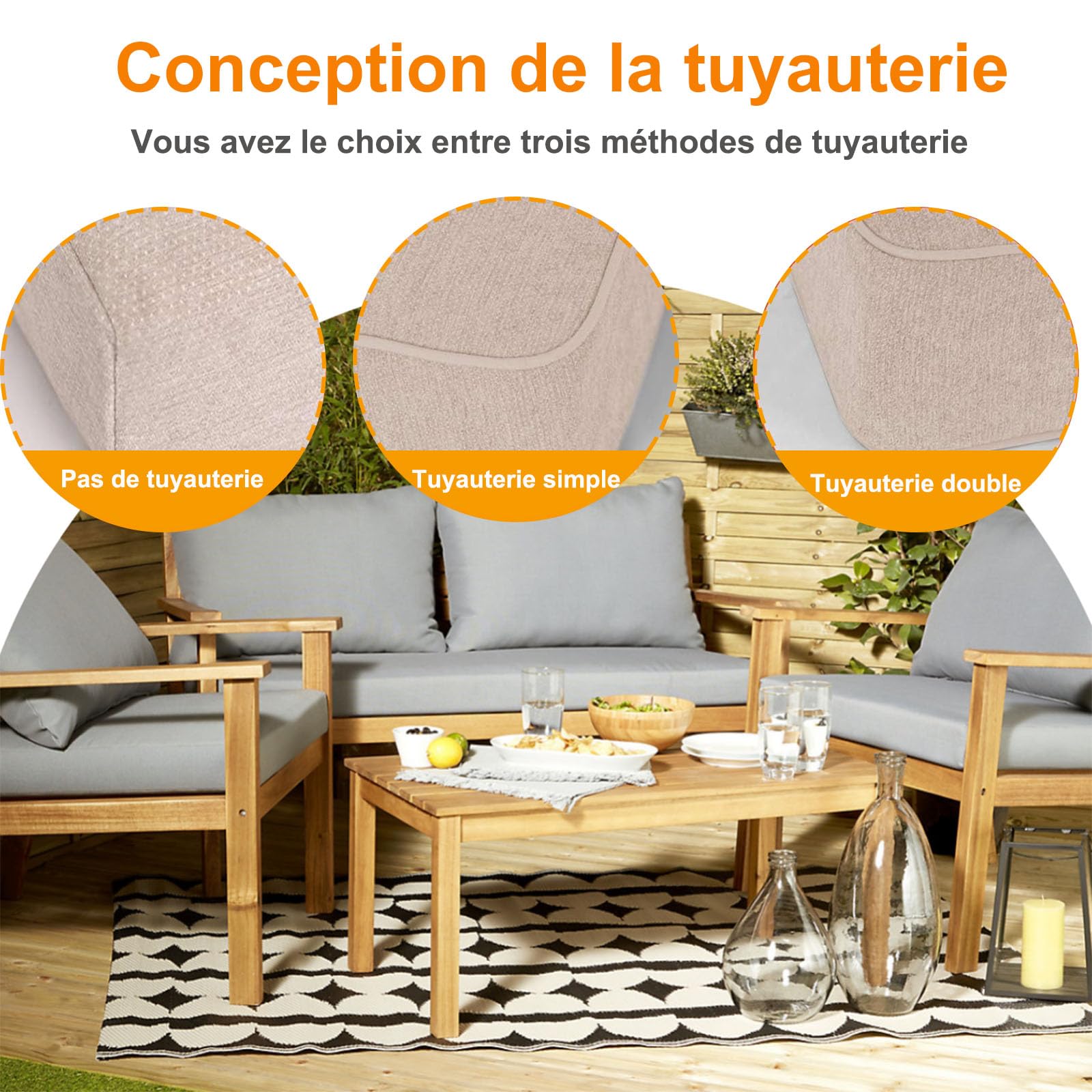 Coussin Terrasse Polyester Coussin De Banc De Jardin Chilly Pilley - Housse Amovible Et Lavable Coussin Banc Extérieur