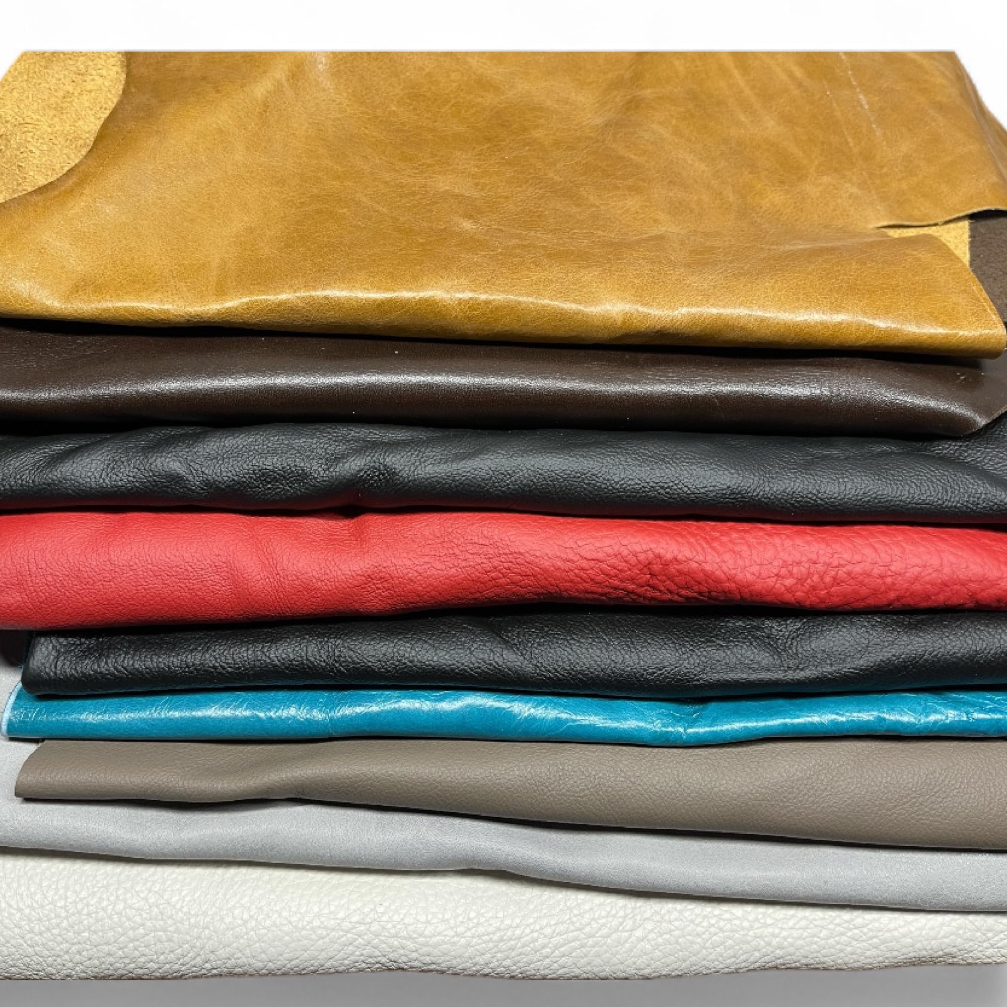 3 lbs Genuine Full & Top Grain Leather Scraps β Mixed Earth Tones β Soft, Flexible Upholstery Remnants for Crafting, Wallets, Keychains, Journal Covers, and More. Colors Vary by Bag