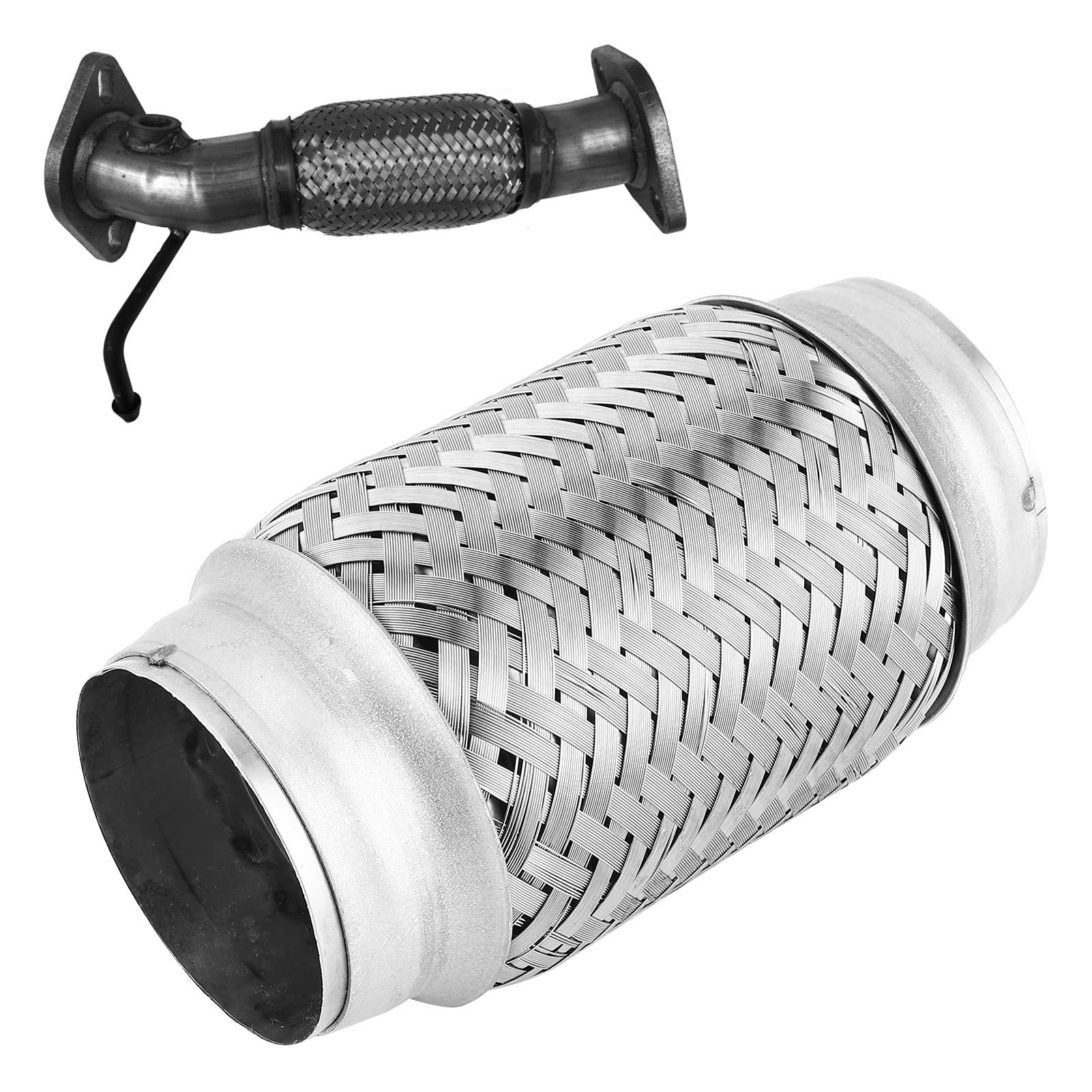 Auspuff-Flexrohr, 2,5 Zoll X 6 Zoll, Robustes Edelstahl-Wellrohr, Flexibles Verbindungsrohr, Universal-Geflecht, Auspuff-Flexrohr, Autozubehör