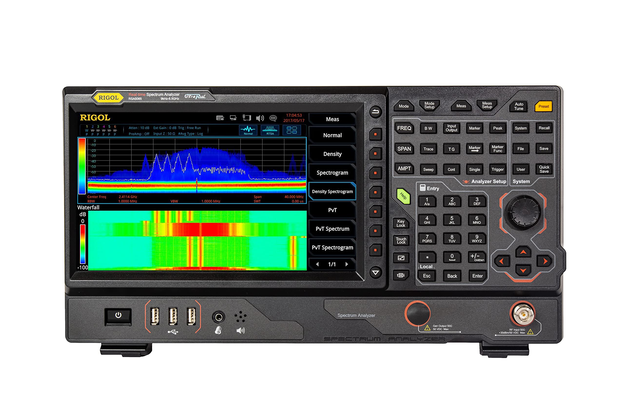 Rigol RSA5065 Spectrum Analyzer,Real-time Spectrum Analyzer,Frequency Range 9kHz~6.5GHz,Description 1Hz~10MHz