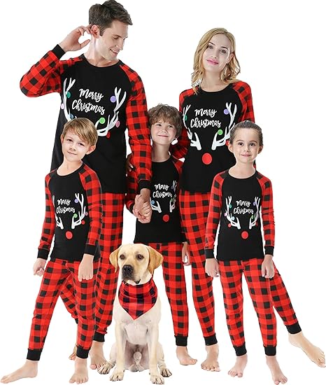 shelry Matching Family Christmas Boys Girls Pajamas Striped Kids Sleepwear Children Clothes