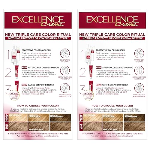 Miniatura 89 de L'Oreal Paris Excellence Creme - Coloración permanente para el cabello, rubio natural extraclaro 02, 100 % de cobertura de canas, paquete de 1