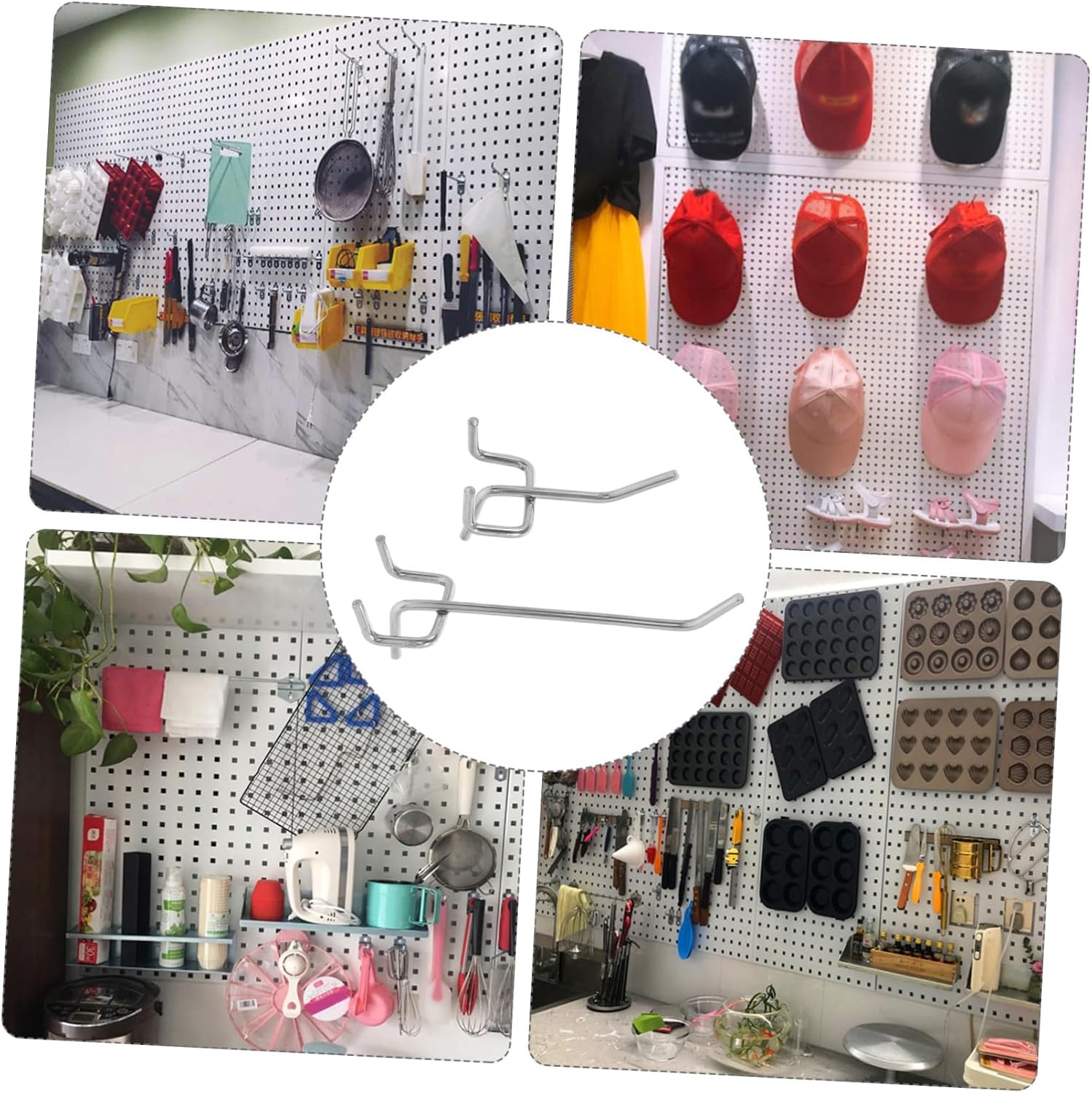 12Pcs Heavy Duty Pegboard Hooks Sturdy Stainless Steel Hangers for Garage Jewelry Display and Organization Tripod Design for Secure Storage