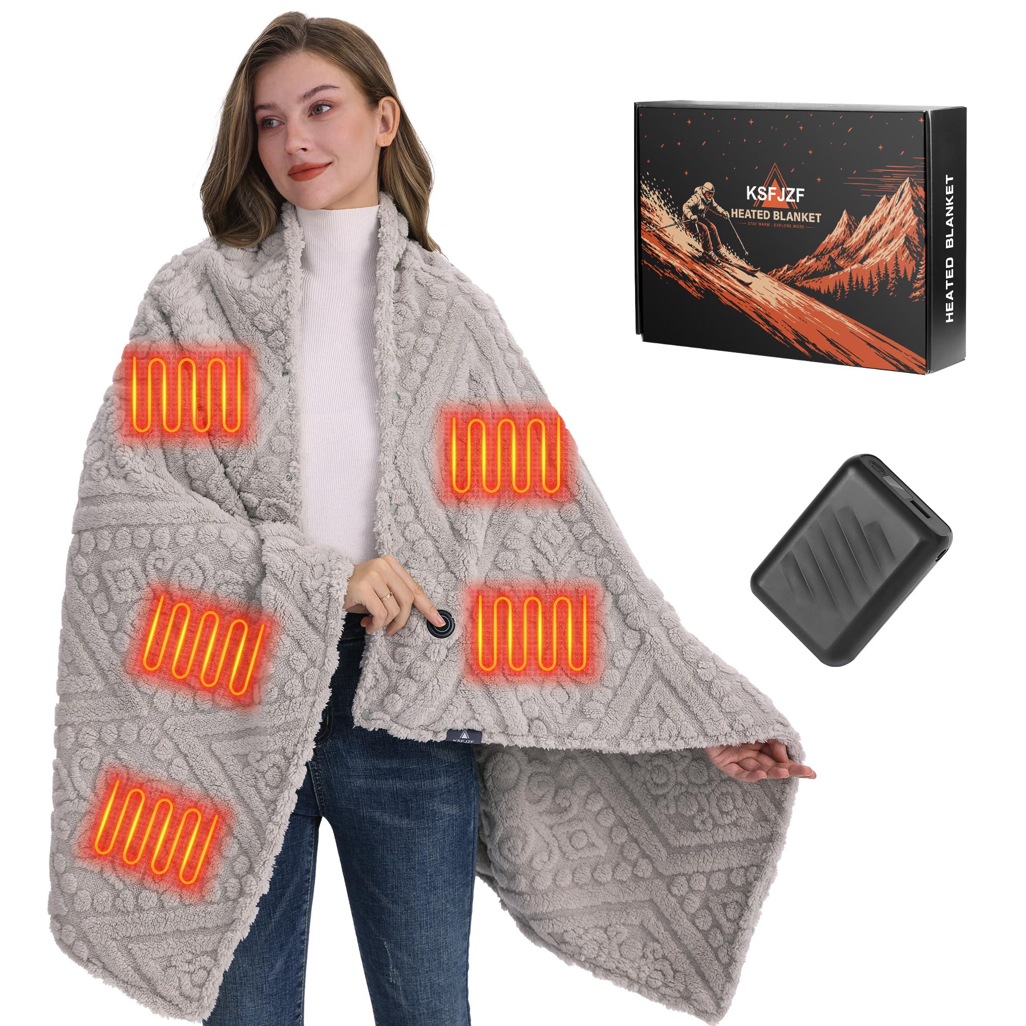 KSFJZF Shaggy Heated Throw