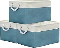 Vista 76 de TheWarmHome - Canasta de lona plegable con asas para almacenar y organizar estantes, ropa, juguetes o armario, ideal para regalo, tamaño pequeño, 12