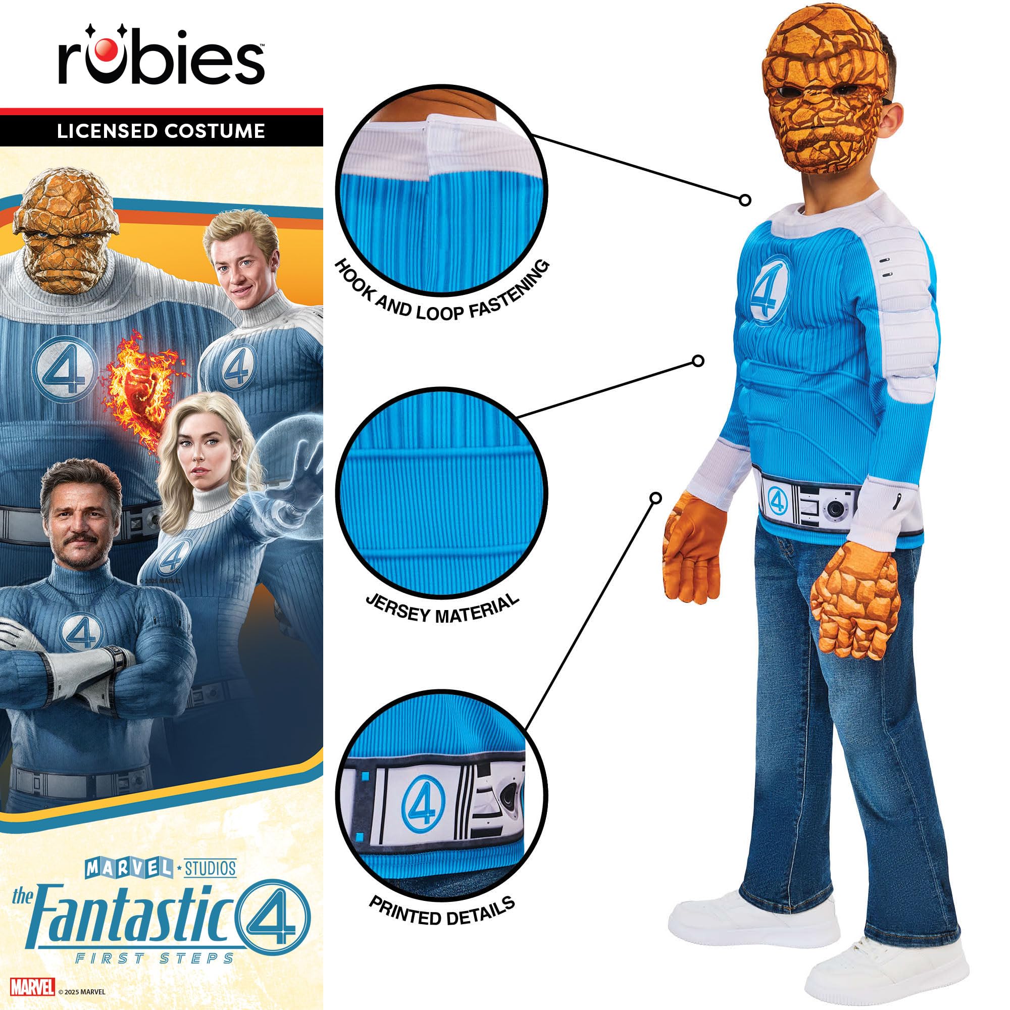 Rubies Official Fantastic Four, The Thing Costume Child Costume, Kids Fancy Dress, Size Age 7-8 Years, Blue - Image 3