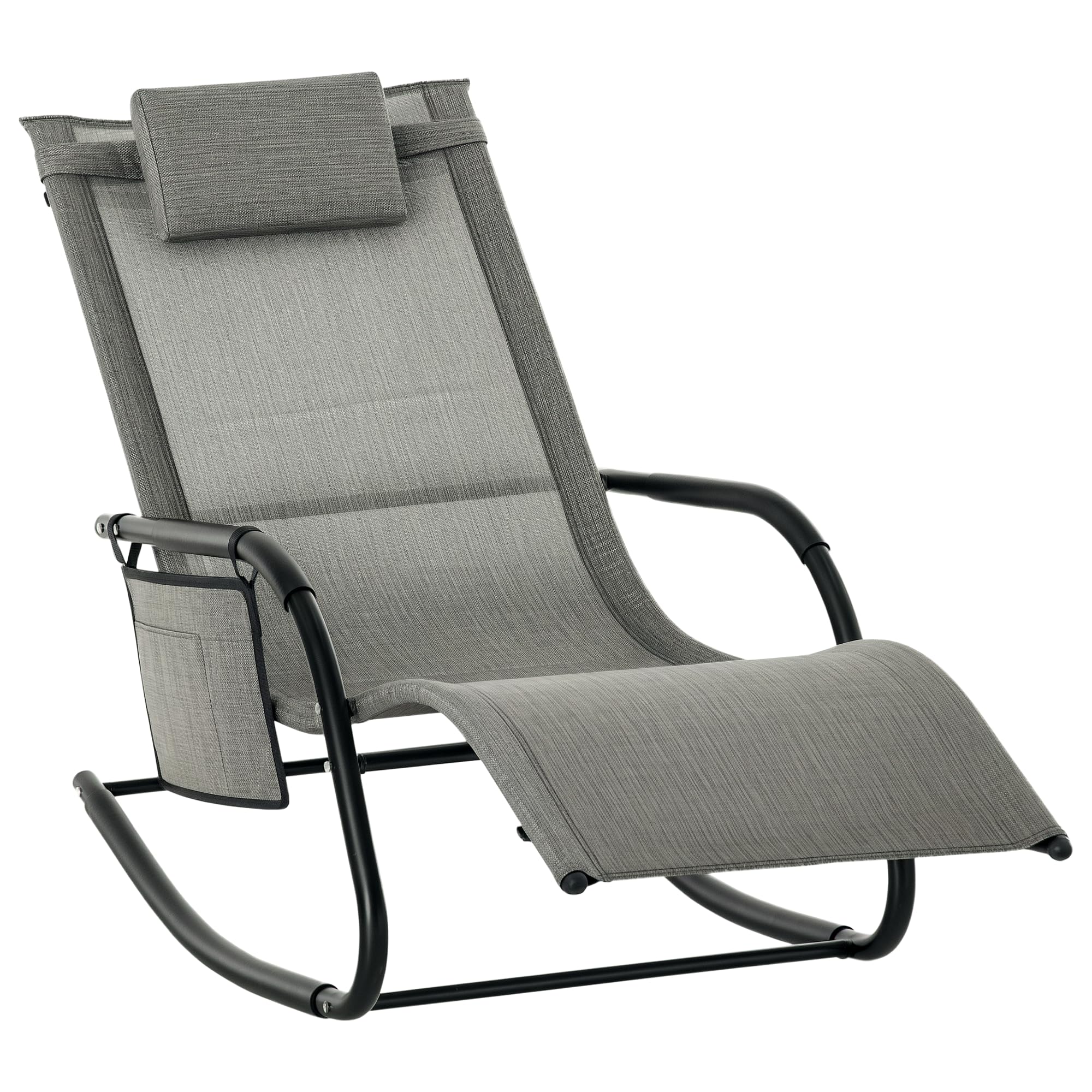 Outsunny Outdoor Rocking Chair - Mesh Fabric - Dark Grey