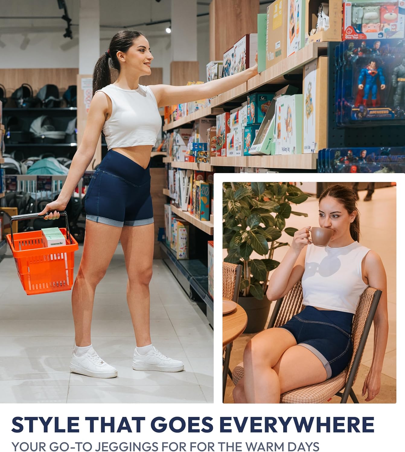 NirJEANS Women's Short Jeggings - Sexy Jeans Shorts for Women, High Waisted Crossover Women's Jeggings Booty Shorts for Women - Image 3