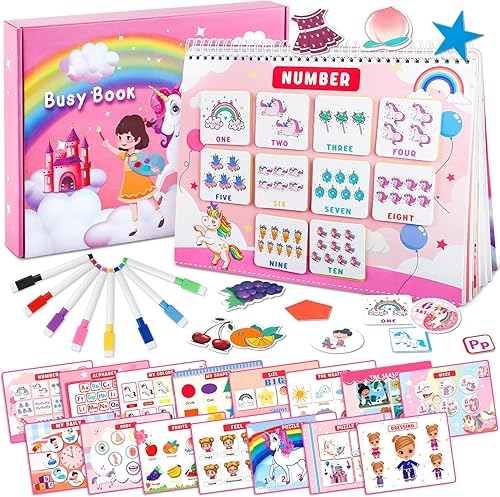 Libro ocupado para niños pequeños, 30 temas, actividades de aprendizaje preescolar, juguetes educativos Montessori para niños de 2, 3, 4, 5 años,