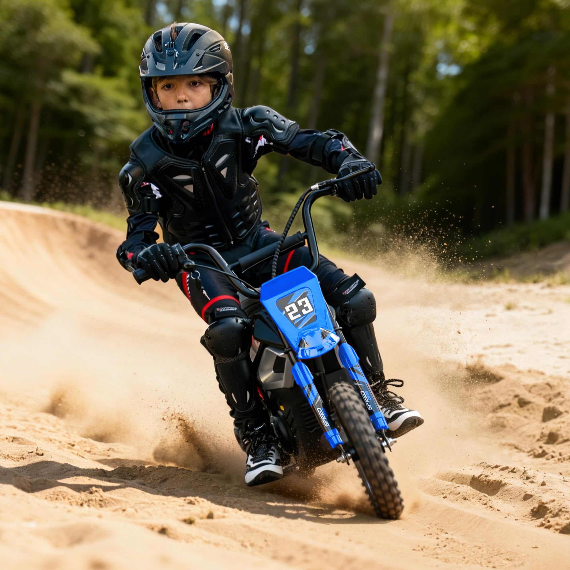 Hikiddo 24V 350W Kinder Motorrad Elektrisch ab 6 Jahre, 60kg Tragkraft