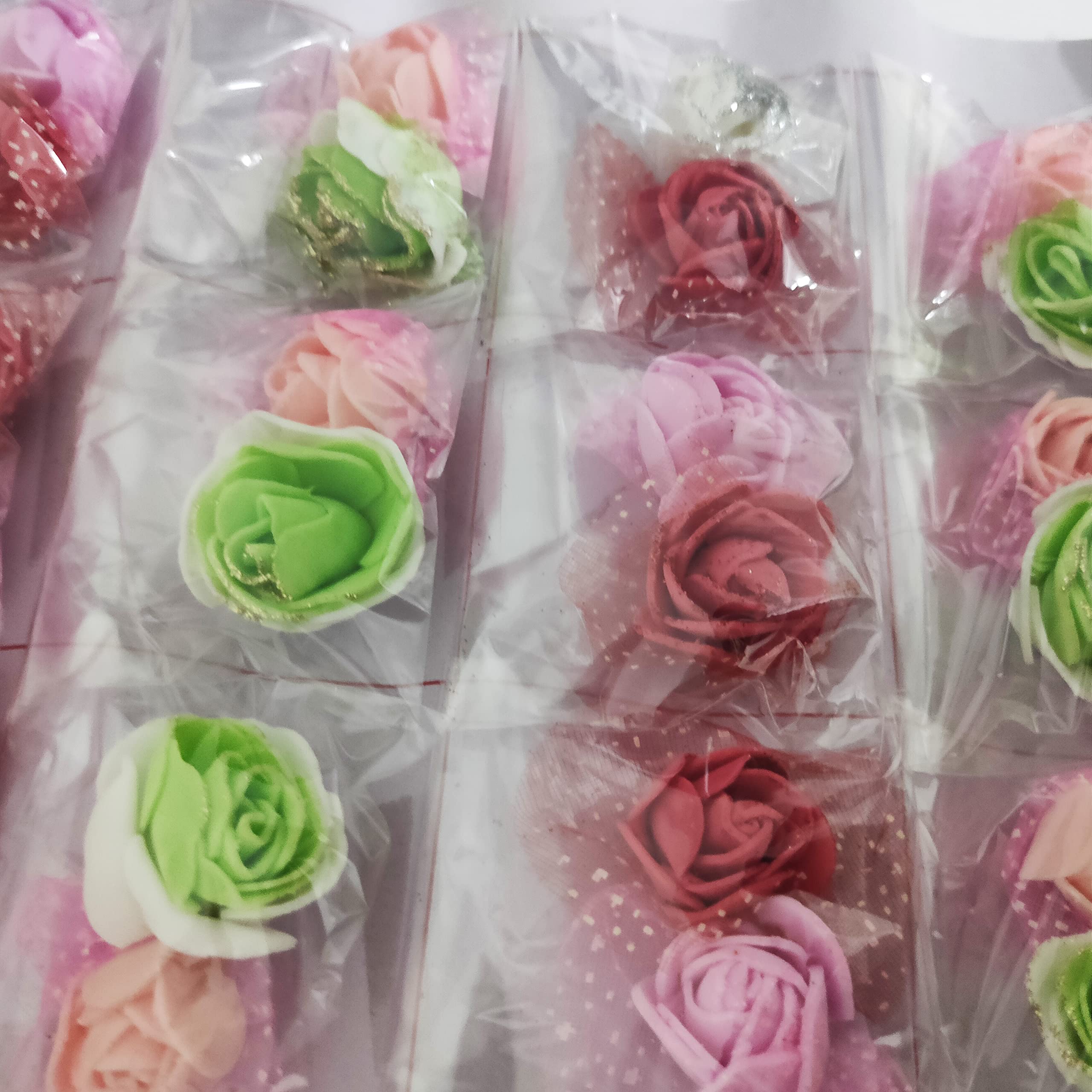 Chuz N Pick 24 Piece Fancy Elegant Artifical Foam Multi-Variety Flowers for Art and Craft Decoration, School Projects, Work/Hairstyle and Tiara Making/Gift Packing/Card Making Multi-Coloured-image-39