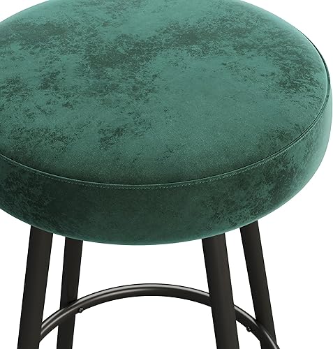 Miniatura 6 de Walker Edison Modern Glam - Juego de 2 taburetes de bar de metal y terciopelo sintético, color esmeralda