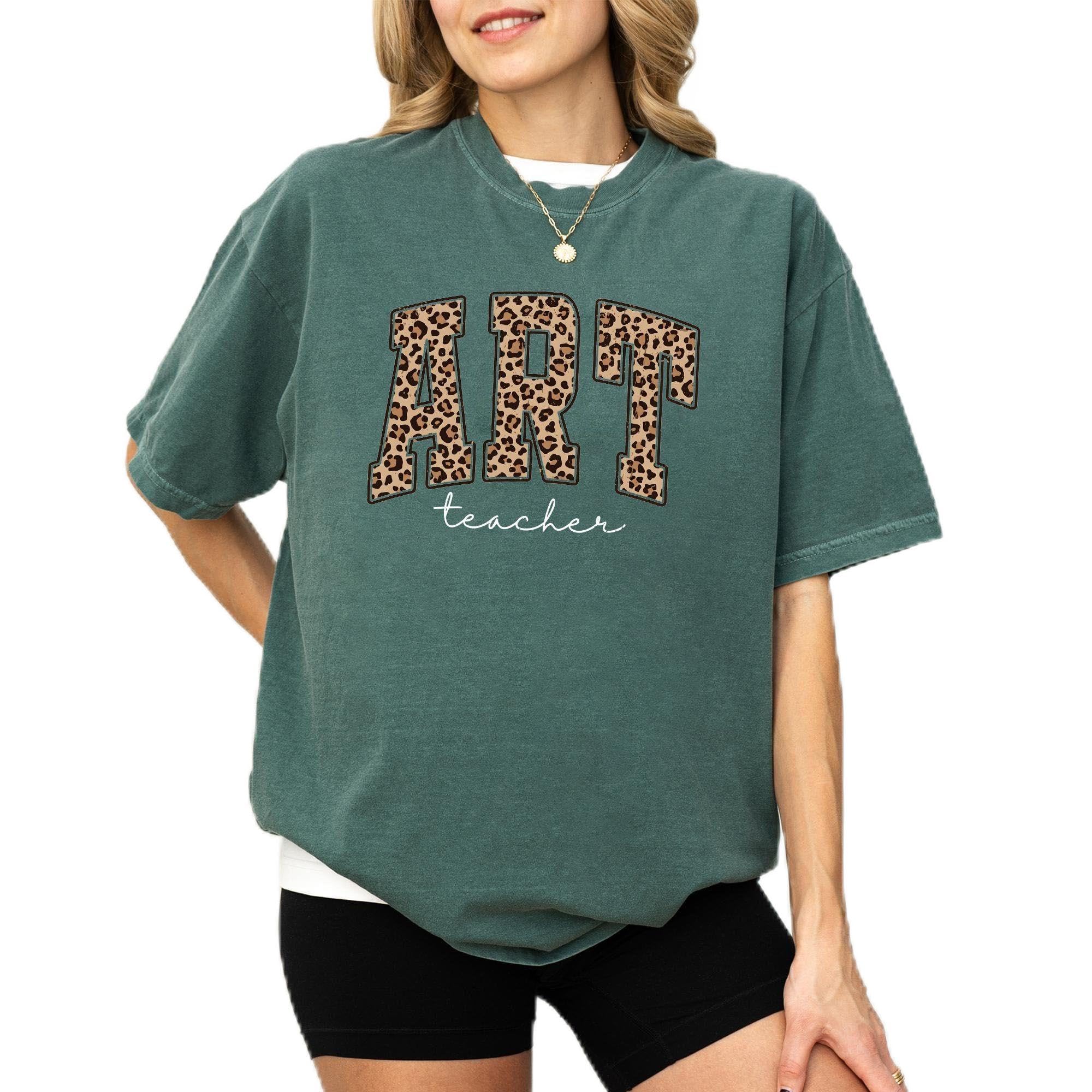 Leopard Art Teacher Shirt Comfort Co &hellip;
