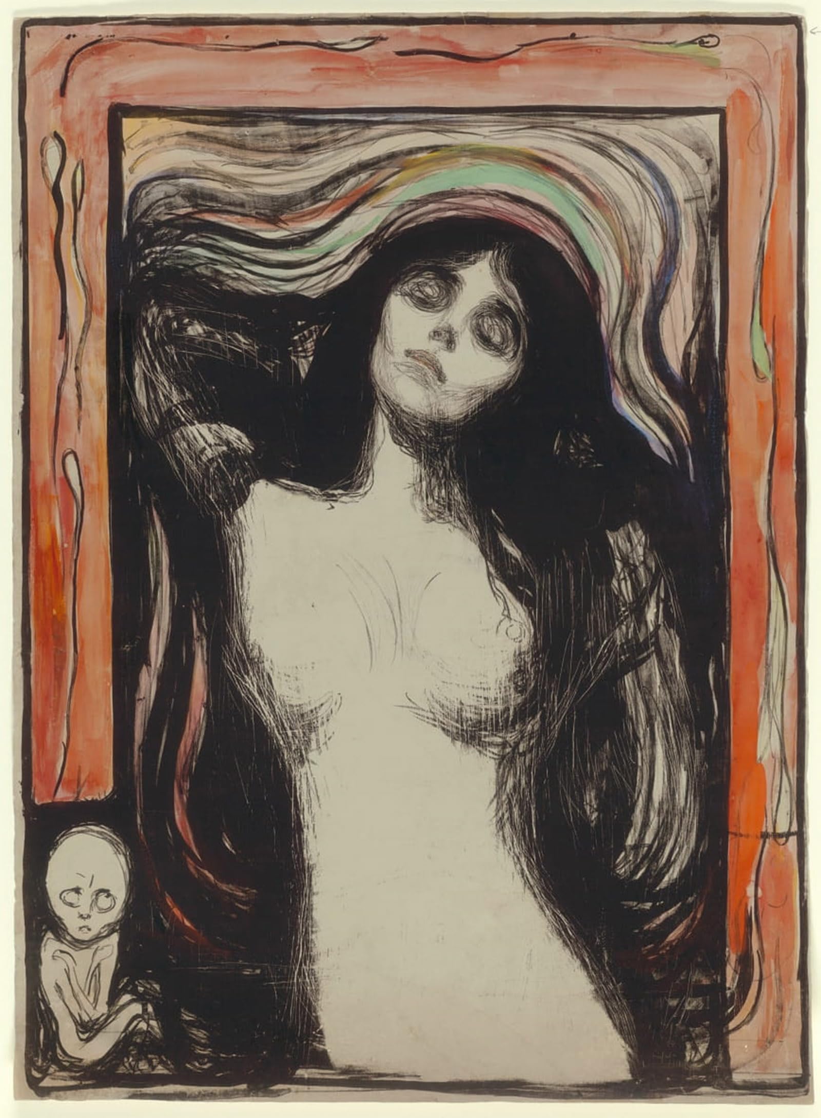 SERENDIPITP Retro Picture Poster Wall Art Pictures Painting Lady by Edvard Munch Wall Art Canvas Print for Wall Decor 60x90cm