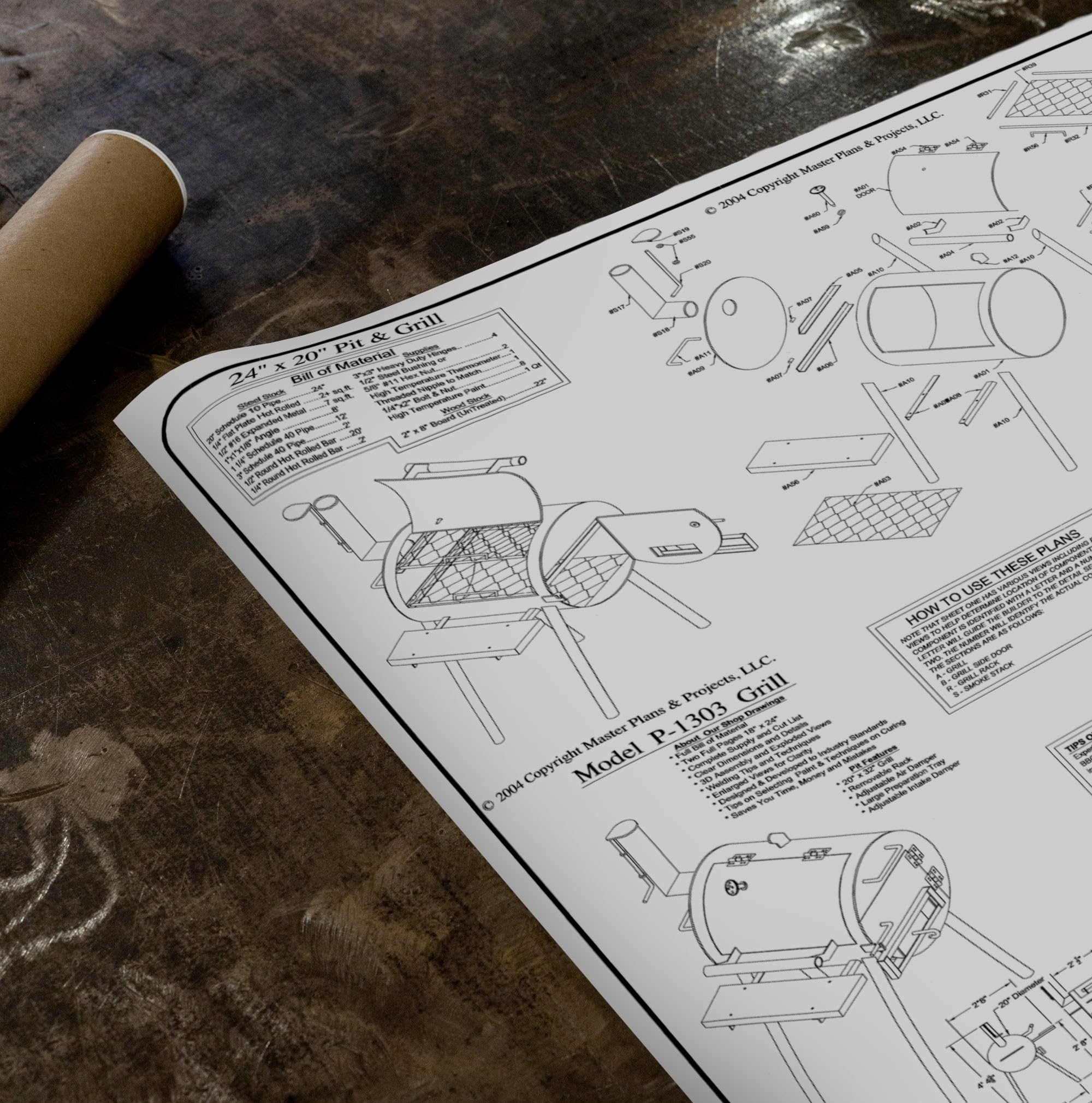 The Trailer Parts Outlet - 1303 - Pit & Grill Plan- How-to Steps w/Blueprint