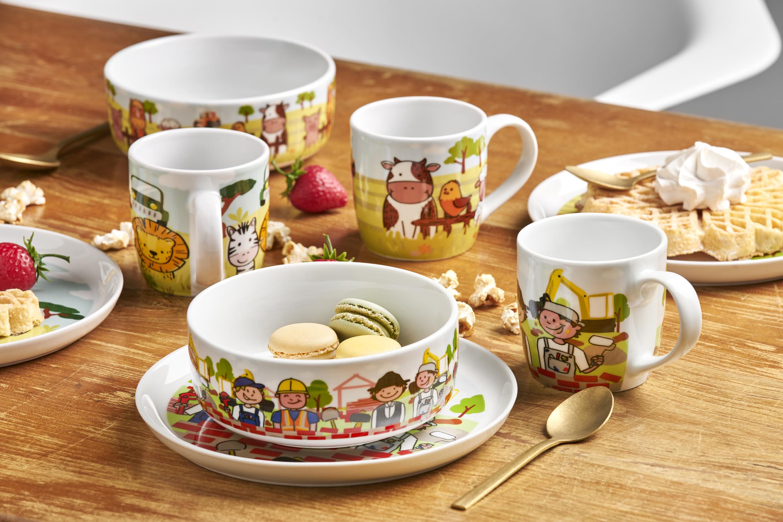 Set Stoviglie Bambini Animali Della Foresta - Piatto, Ciotola, Tazza E Posate, Senza BPA, Da 18 Mesi - Foto 5