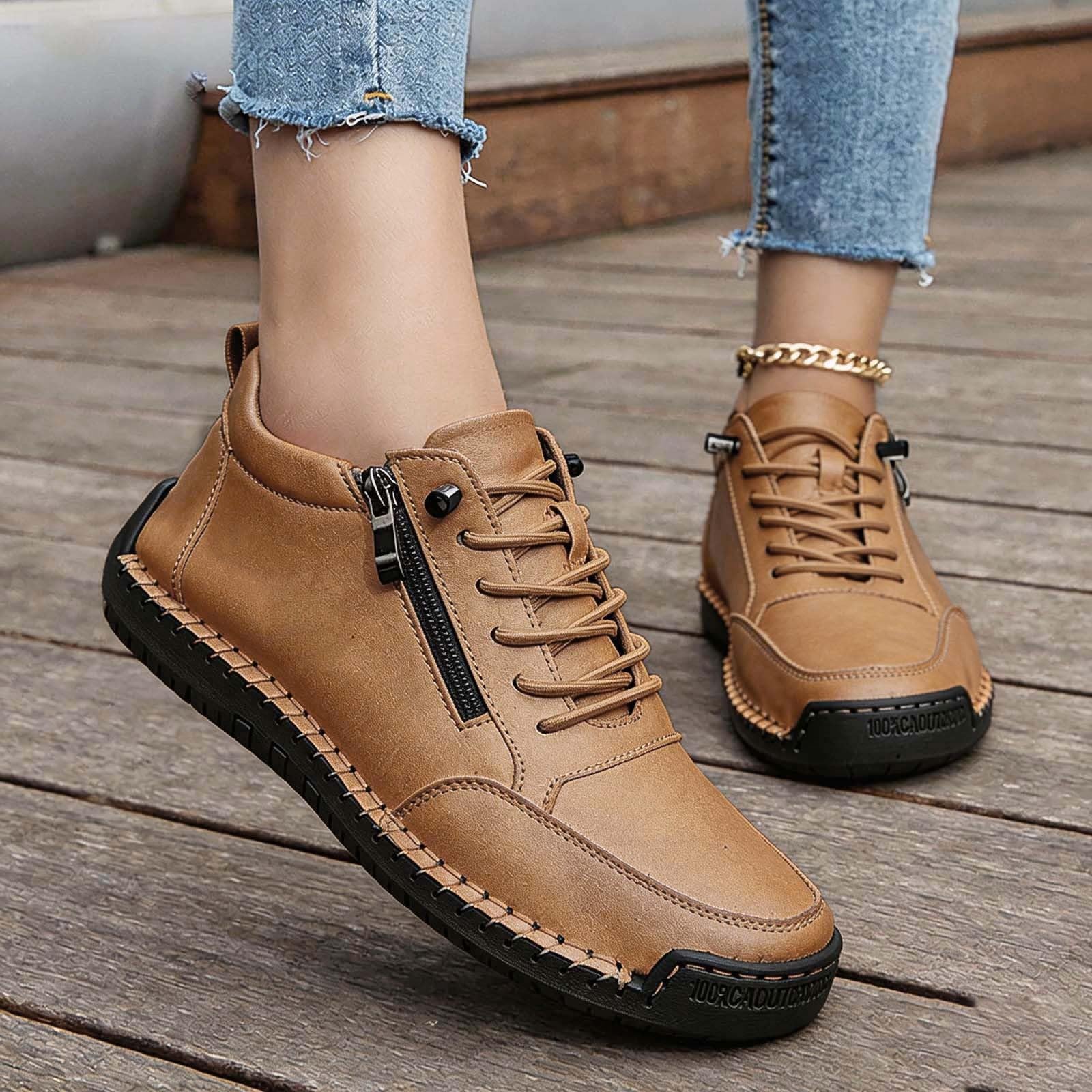 Genérico Zapatos Casuales Unisex sin Cordones con Cremallera Lateral cómodos para Caminar