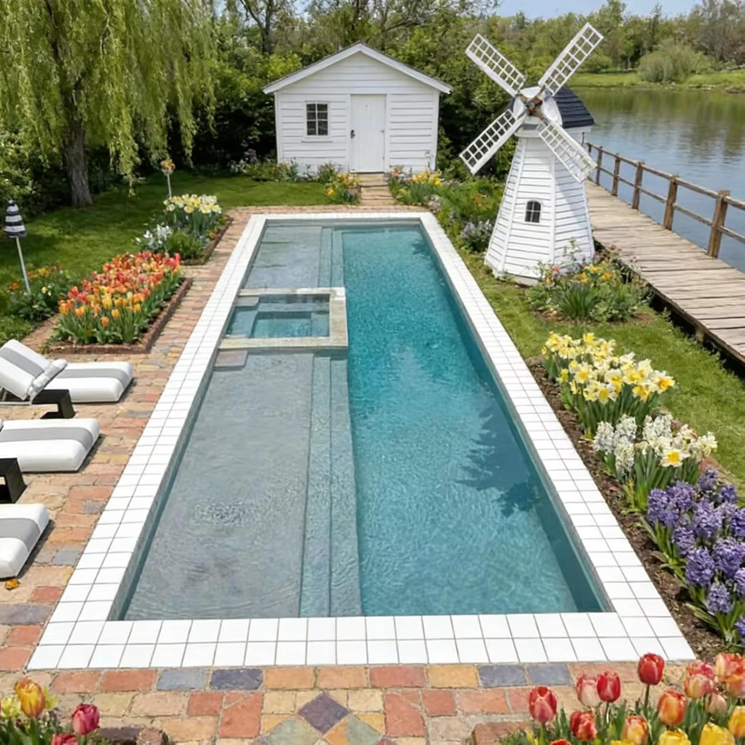 Luxury Garden Swimming Pool Underground Swimming Pool Acrylic Outdoor Pool Above Ground Pool for Family Gatherings, Friend Parties, or Solo Relaxation