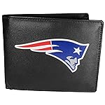 NFL Siskiyou Sports Mens New England Patriots Bi-fold Wallet Large Logo One Size Black