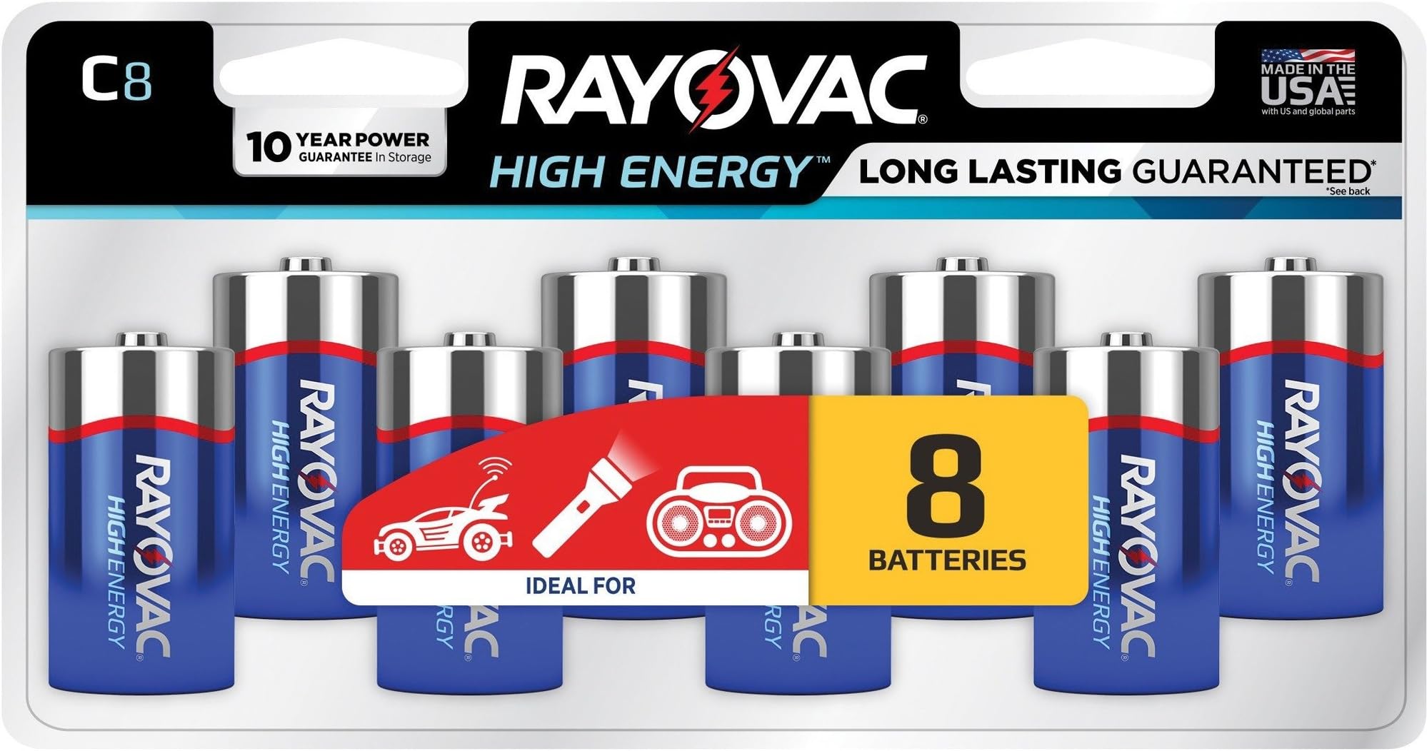 Rayovac® - Maximum Plus Alkaline Batteries, C, 8/Pack - Sold As 1 Pack - More power for your money.