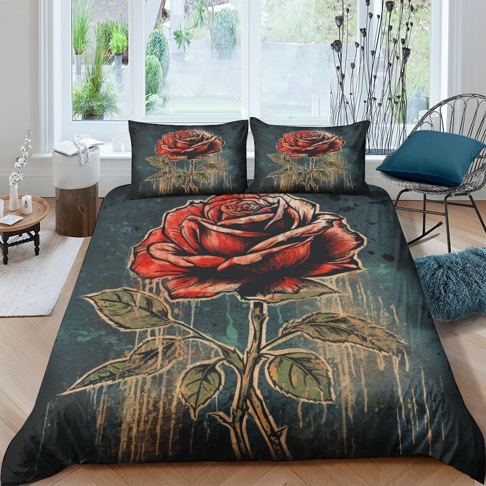 Housse de couette avec fermeture à glissière parure de lit 3 pièces 200x200