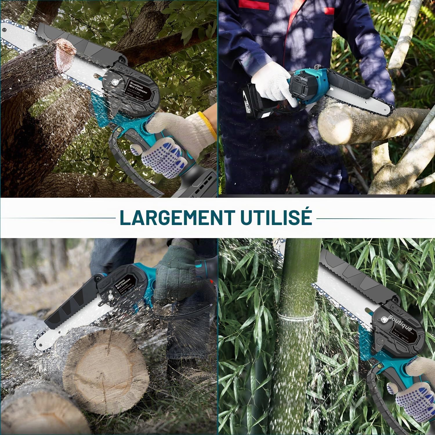 Mini Tronçonneuse pour Batterie Makita 18V, Tronçonneuse électrique Sans Balais 600W 6 Pouces,Tronçonneuse à batterie, Tronçonneuse Manuelle pour Cisailles de Jardin, Coupe du Bois (Sans Batterie)