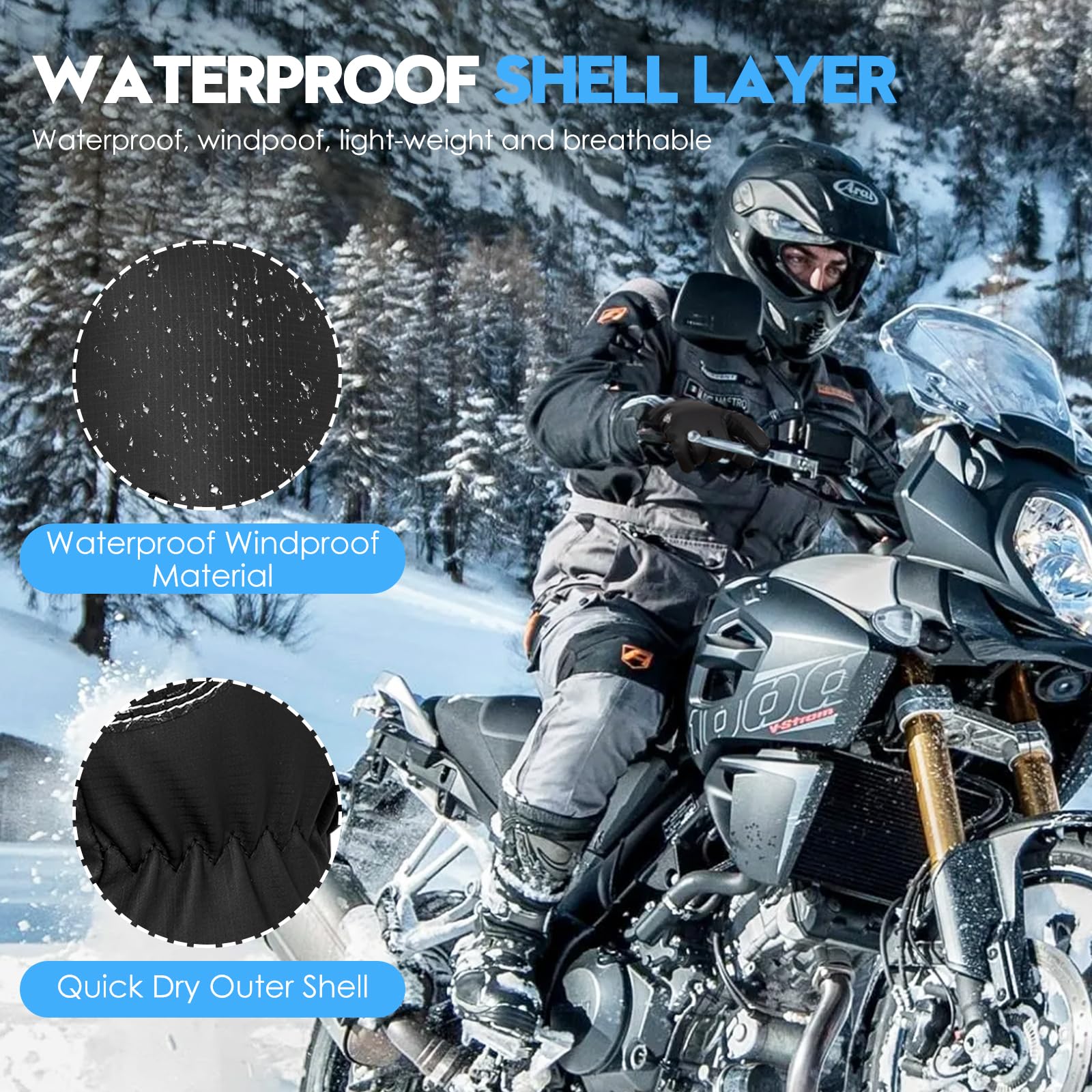 Bruvoalon Y322 - Guantes de invierno para hombres y mujeres, pantalla táctil de -34.4 °C, 5 capas de aislamiento térmico, resistentes al viento, antideslizantes, guantes de esquí