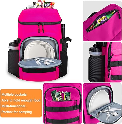 Miniatura 4 de Mochila enfriadora con forro extraíble, a prueba de fugas, aislada, pequeña mochila de almuerzo para hombres, trabajo con abridor de botellas