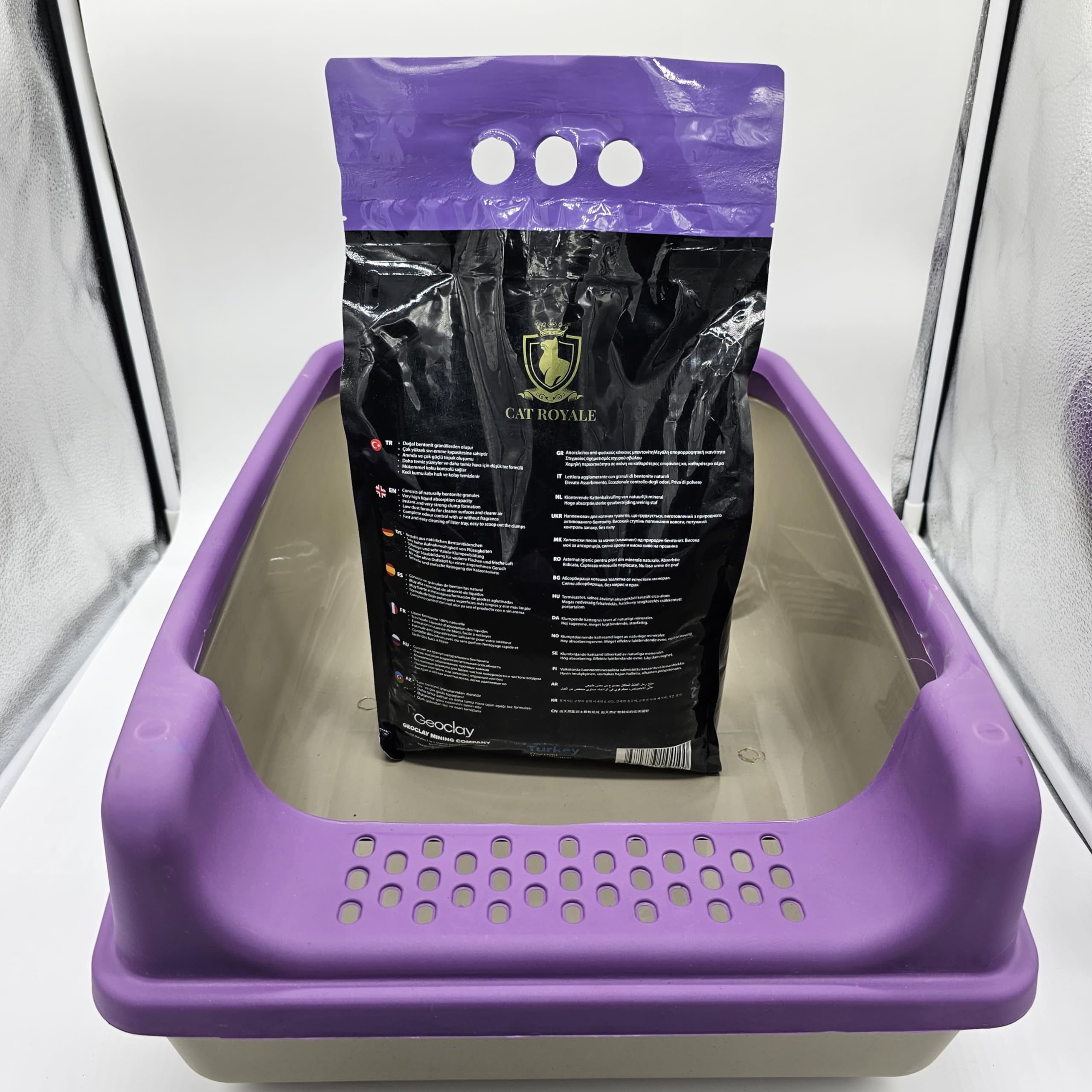 Lettiera agglomerante al profumo di lavanda, 5 l, bentonite naturale, 99,5% senza polvere, grumi rapidi e solidi, alto assorbimento, basso tracciamento, freschezza di lunga durata
